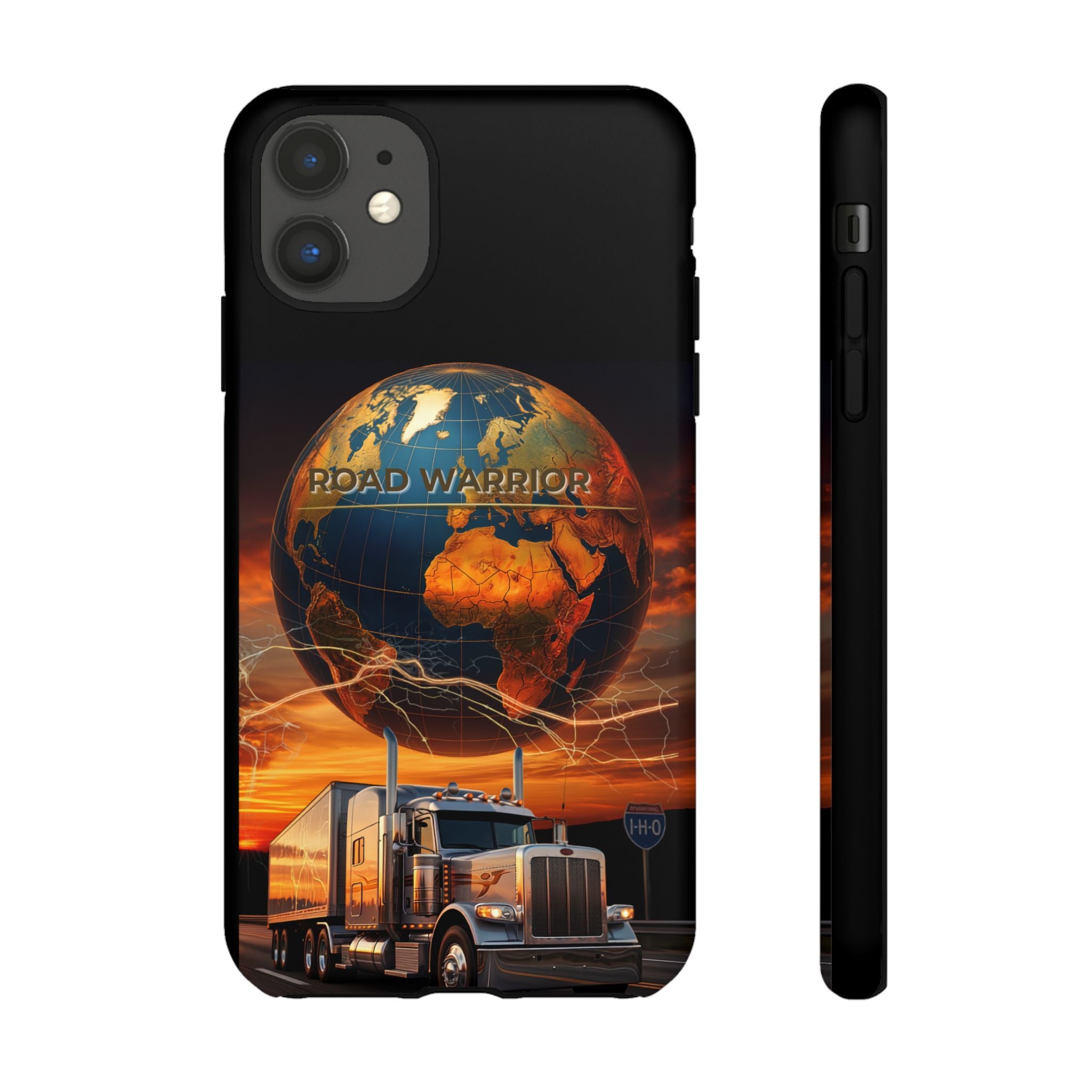 Truck Driver Phone Case — 'Global Road Warrior' Semi Truck Globe Tough Phone Cover