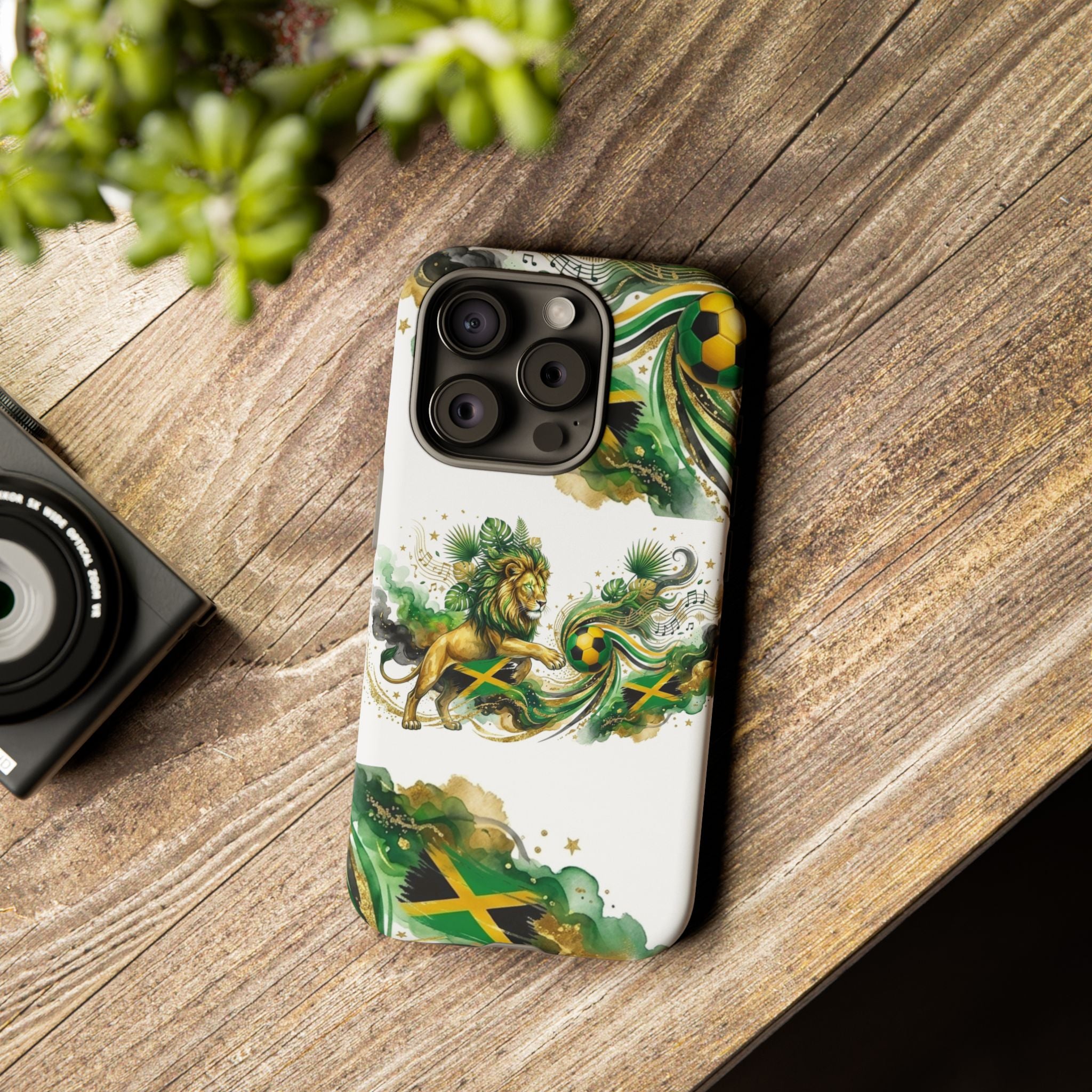 Jamaica Lion Phone Case — Jamaican Flag Rasta Protective Tough Case