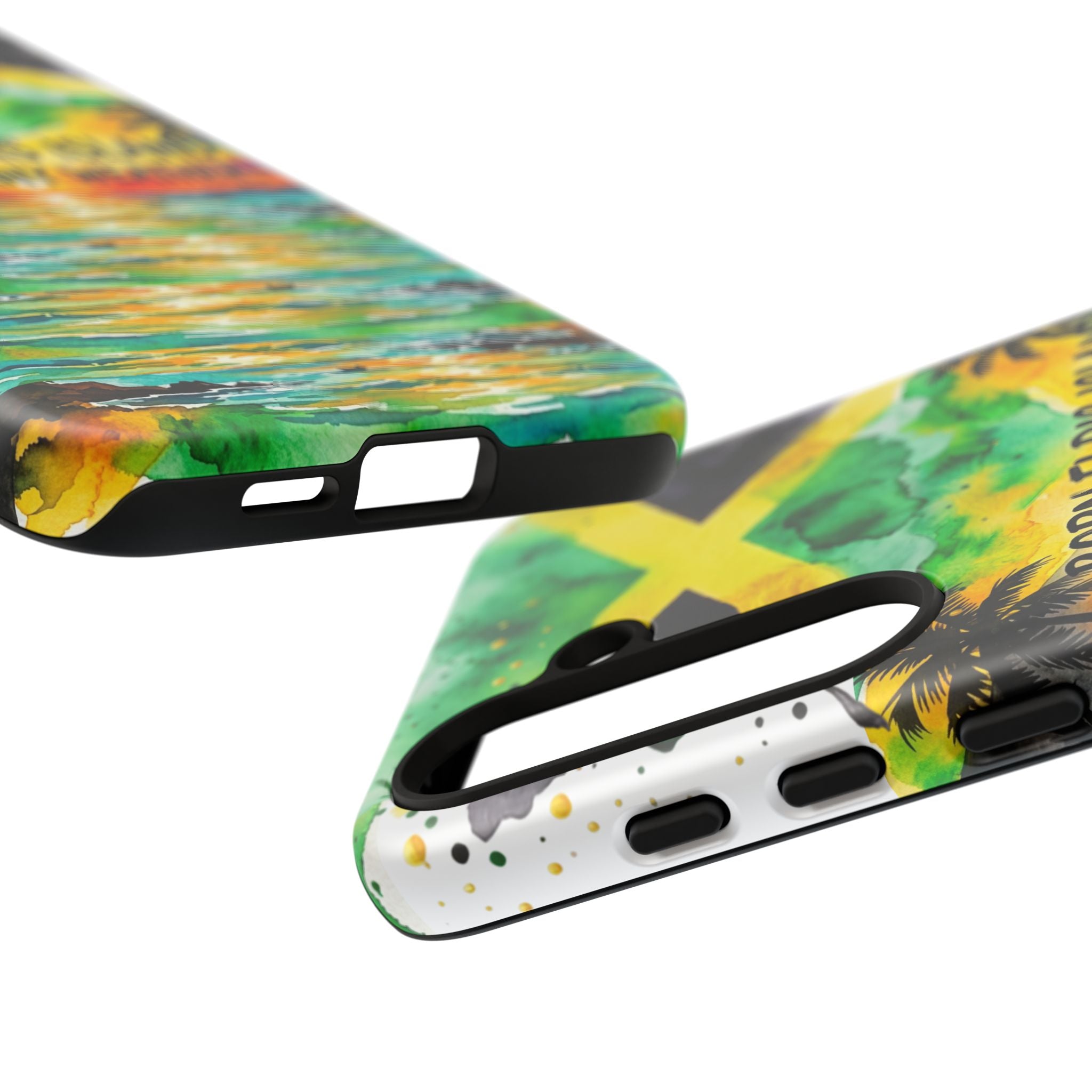 Phone Case — "Born Fi Dis Island, Built Fi Any Weather" Tropical Beach Protective Case