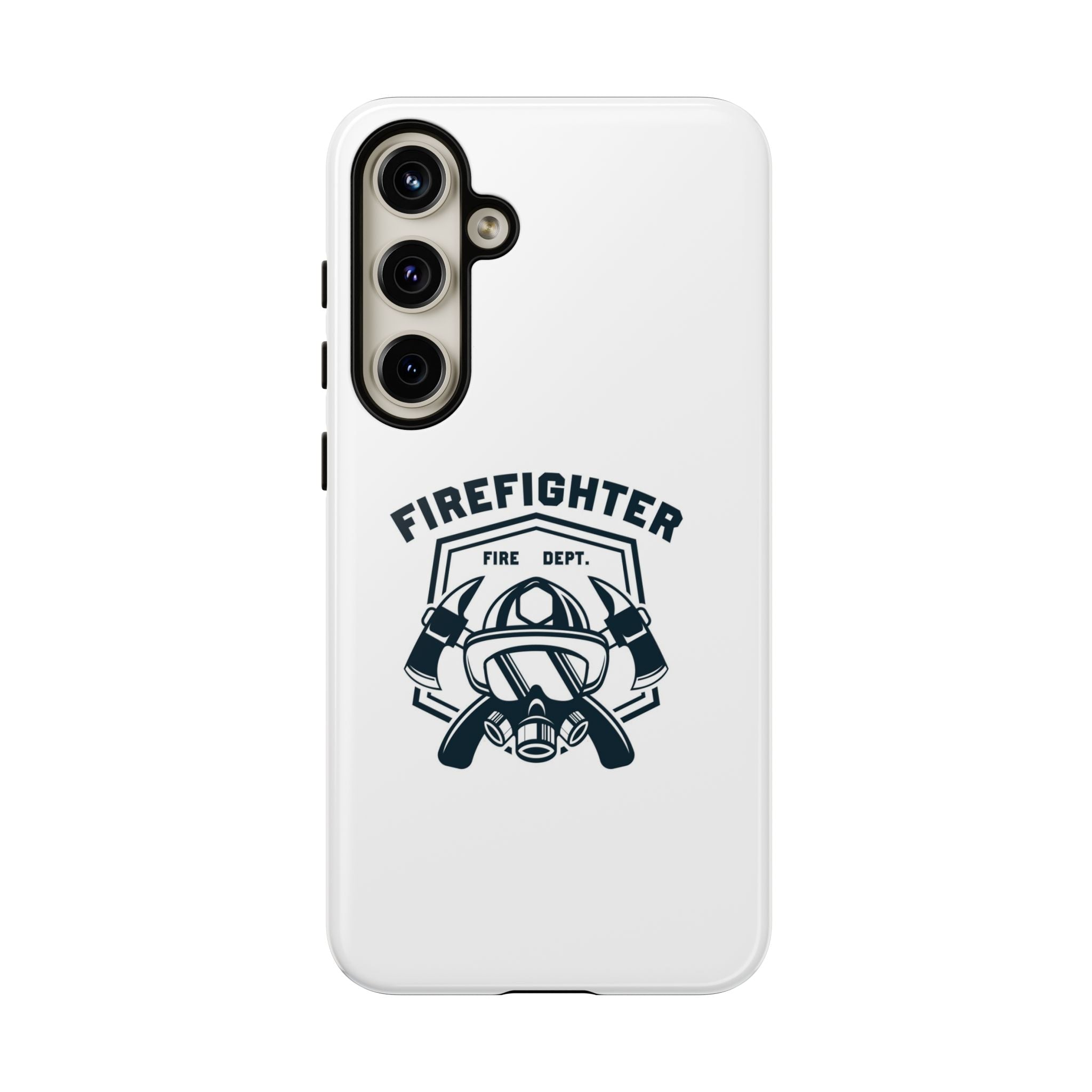Firefighter Tough Phone Case — Fire Dept Helmet & Axes Protective Cover