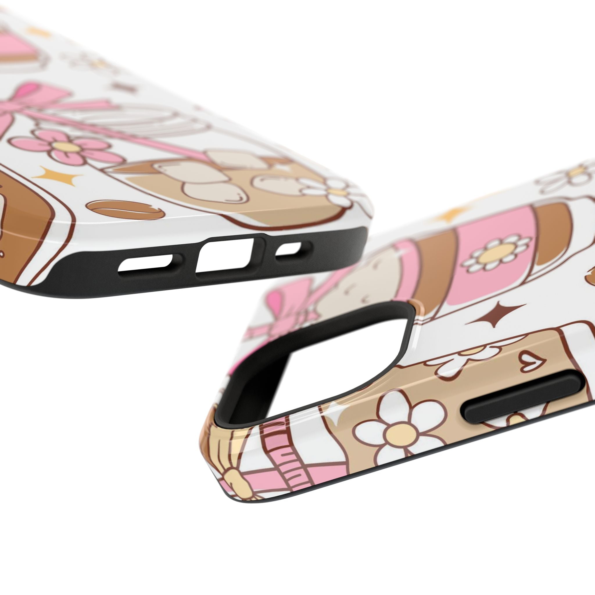 Cute Pink Coffee & Latte Pattern Impact Phone Case