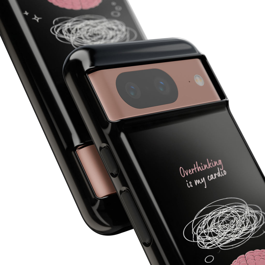 Phone Case — "Overthinking Is My Cardio" Cute Meditating Brain Protective Case