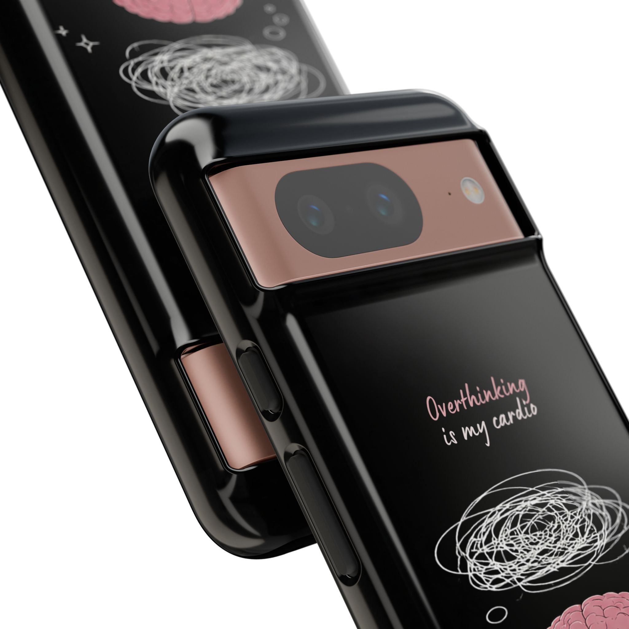 Phone Case — "Overthinking Is My Cardio" Cute Meditating Brain Protective Case