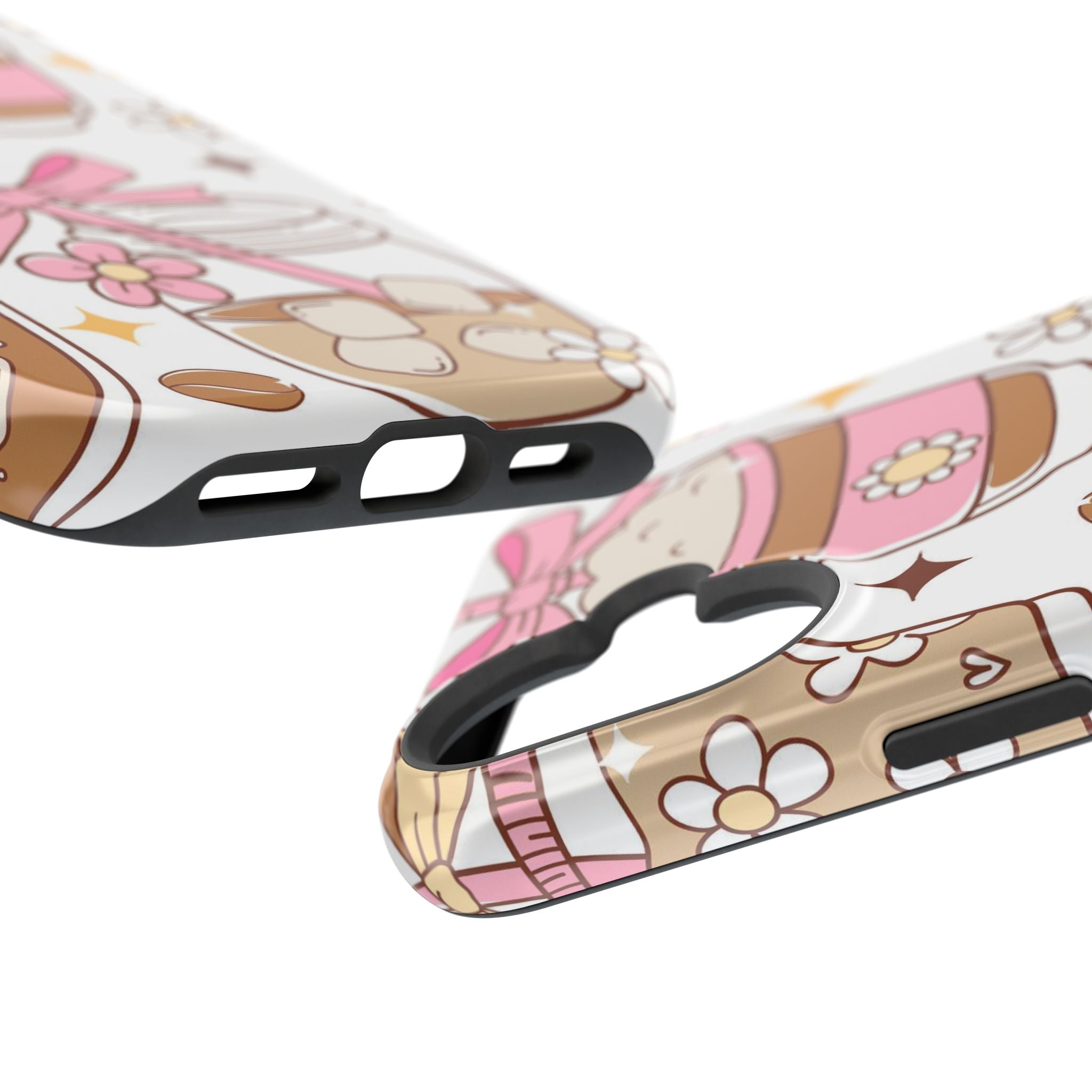Cute Pink Coffee & Latte Pattern Impact Phone Case