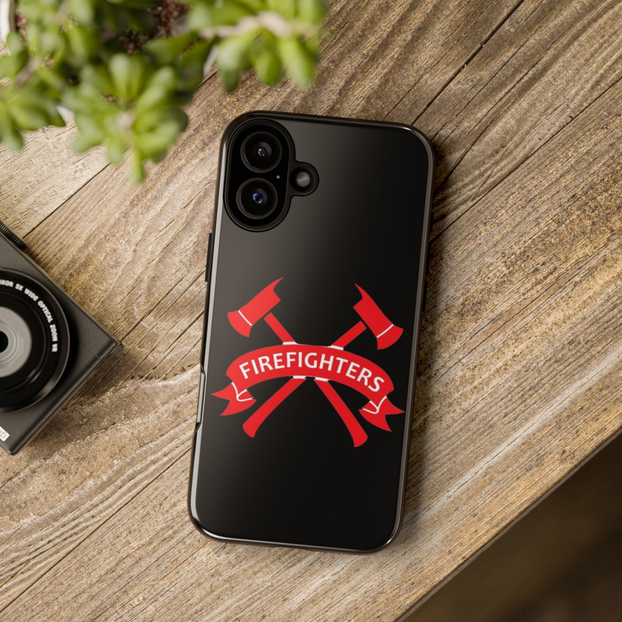 Firefighters Tough Phone Case — Red Crossed Axes Design