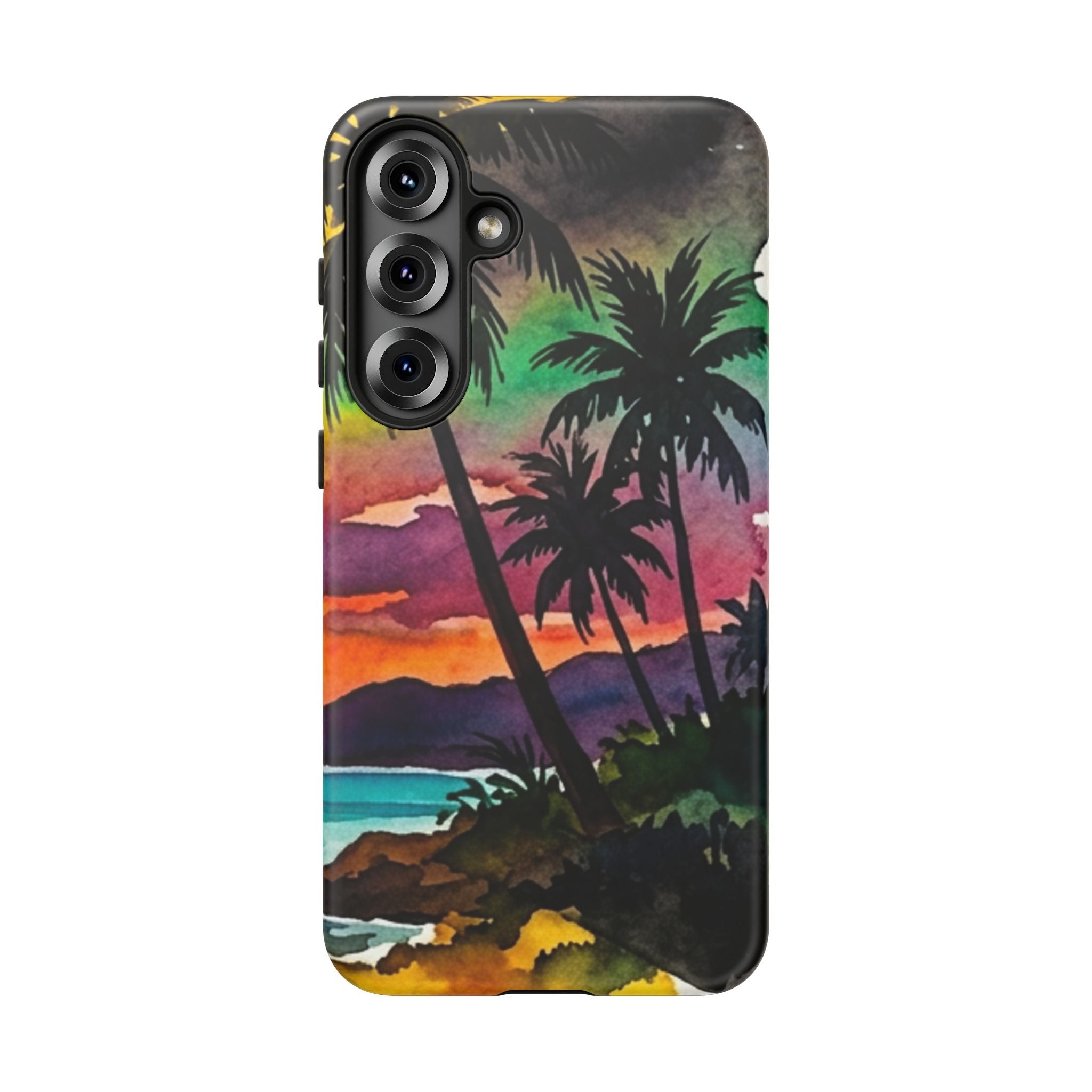 Tropical Sunset Phone Case – Palm Tree Beach Protective Cover