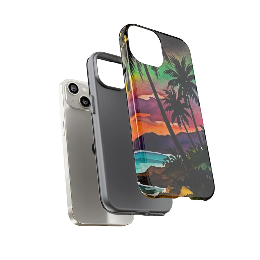 Tropical Sunset Phone Case – Palm Tree Beach Protective Cover