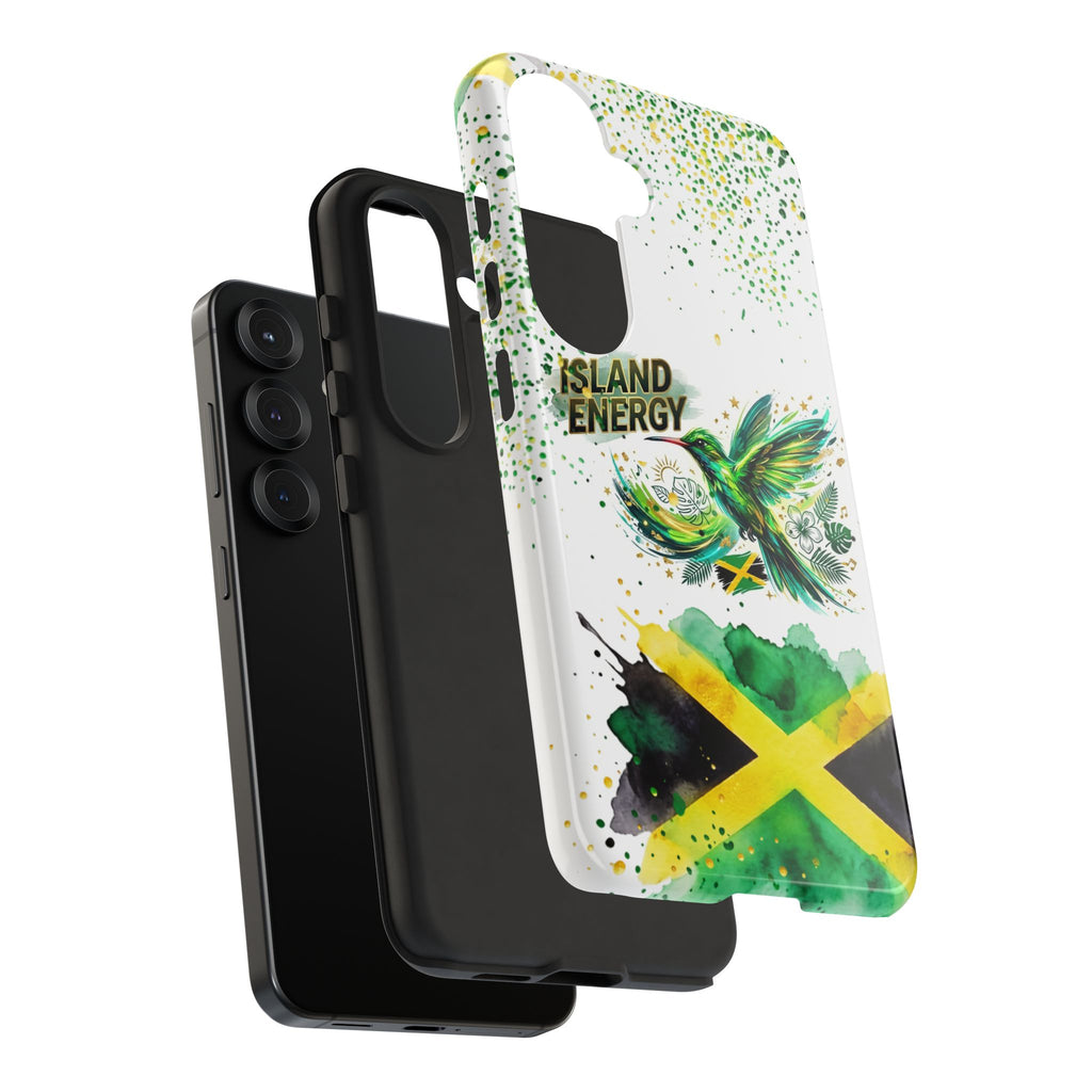 Island Energy Tough Phone Case — Colorful Hummingbird & Tropical Sunset Protective Cover