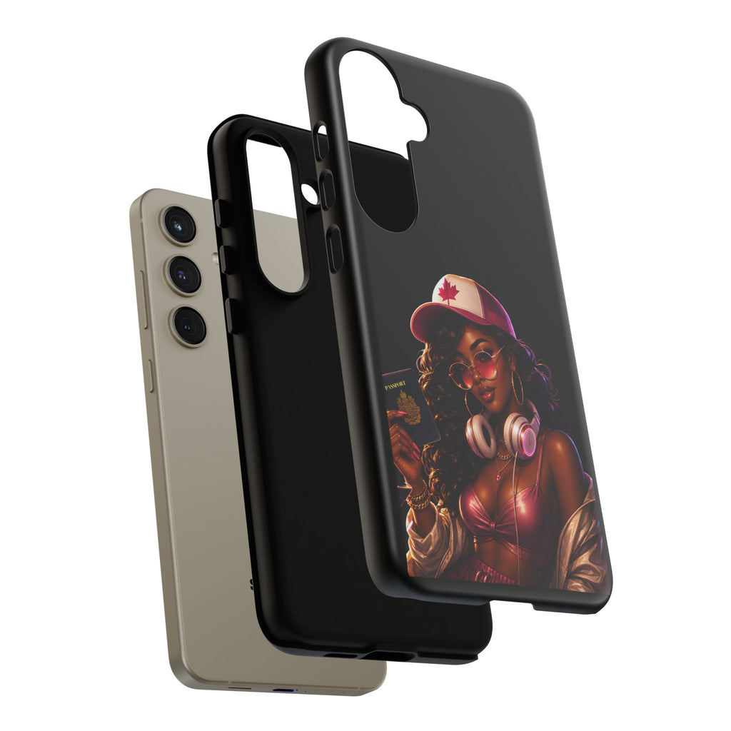 Phone Case — Stylish Urban Woman Design with Maple Cap