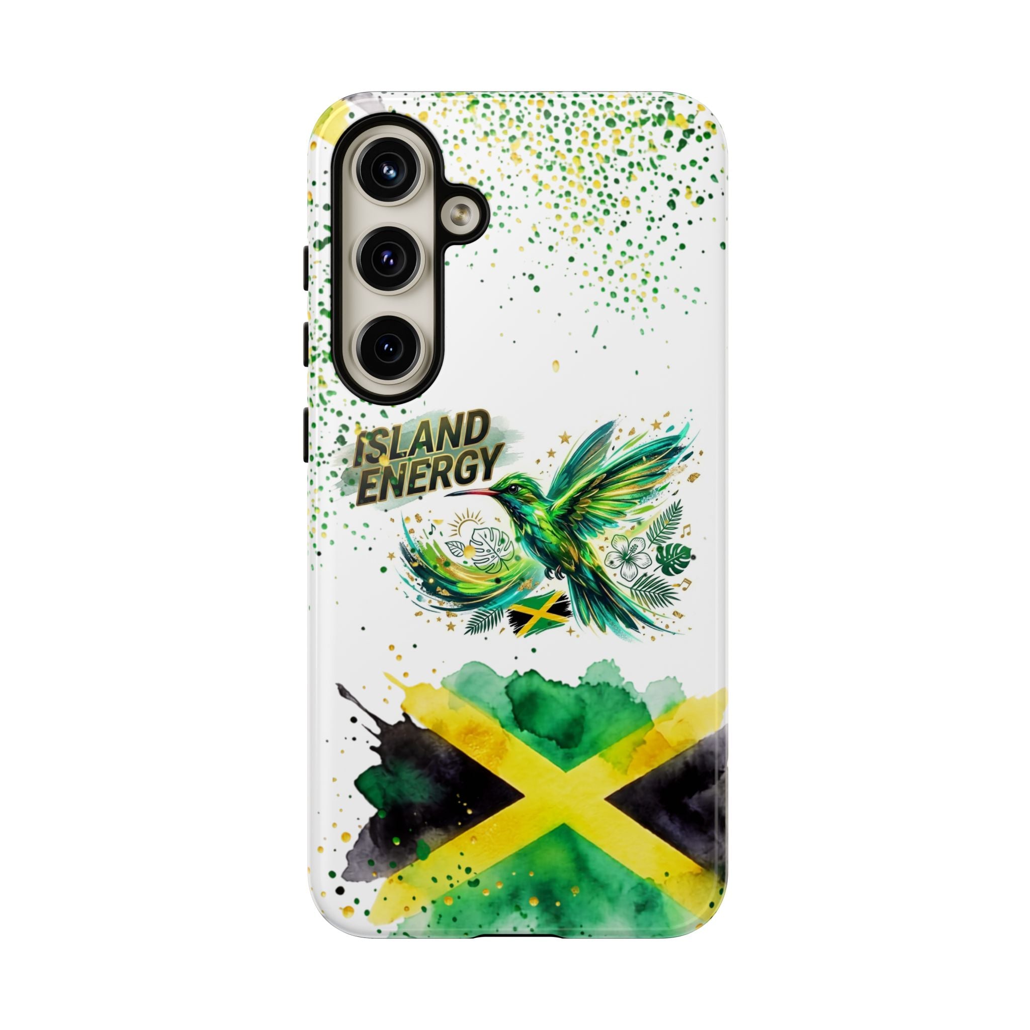 Island Energy Tough Phone Case — Colorful Hummingbird & Tropical Sunset Protective Cover