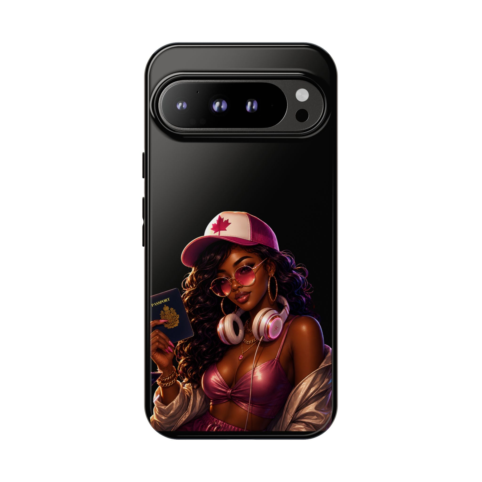 Phone Case — Stylish Urban Woman Design with Maple Cap