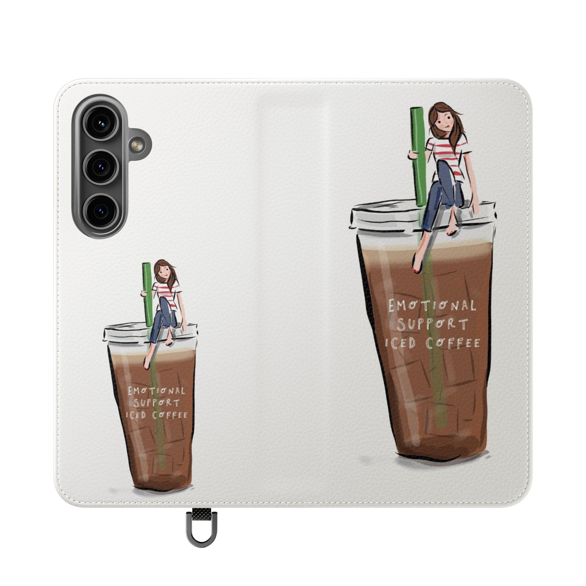 Flip Case — "Emotional Support Iced Coffee" Phone Wallet Case
