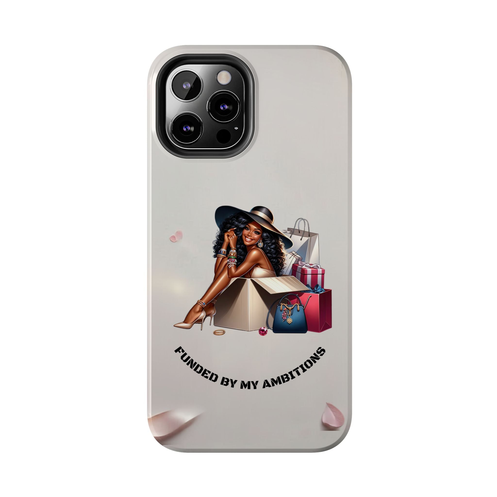 Chic Shopper Tough Phone Case — Stylish Black Woman with Shopping Bags