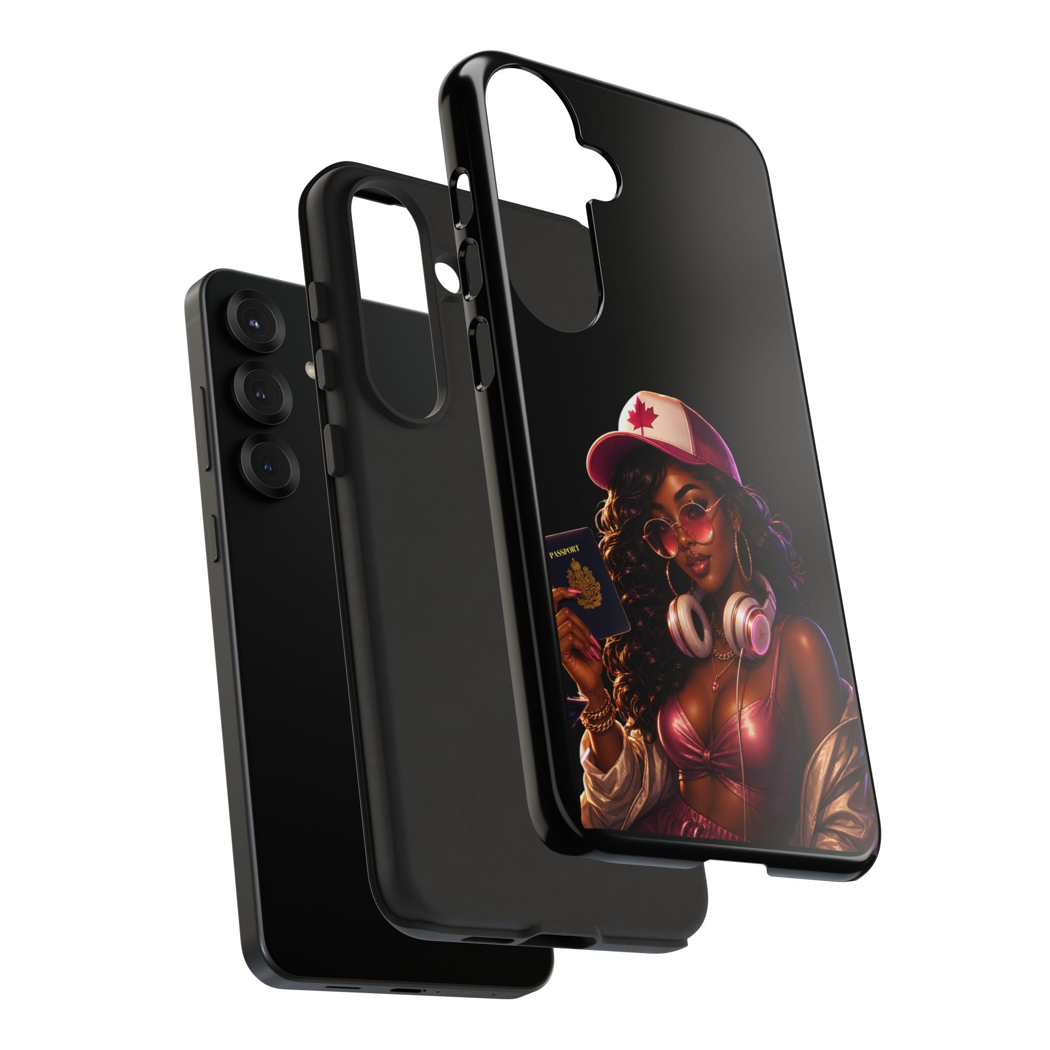 Phone Case — Stylish Urban Woman Design with Maple Cap