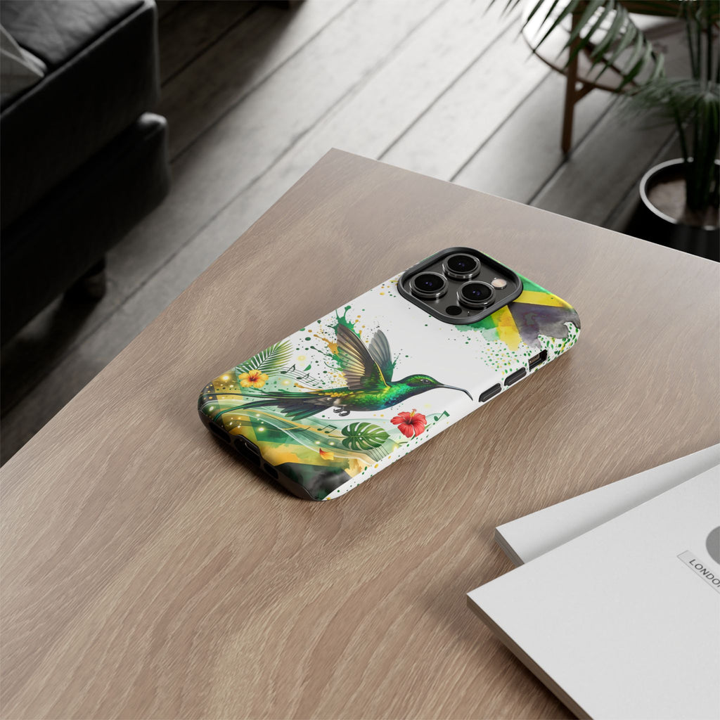 Hummingbird Jamaica Tough Phone Case – Tropical Floral Protective Cover