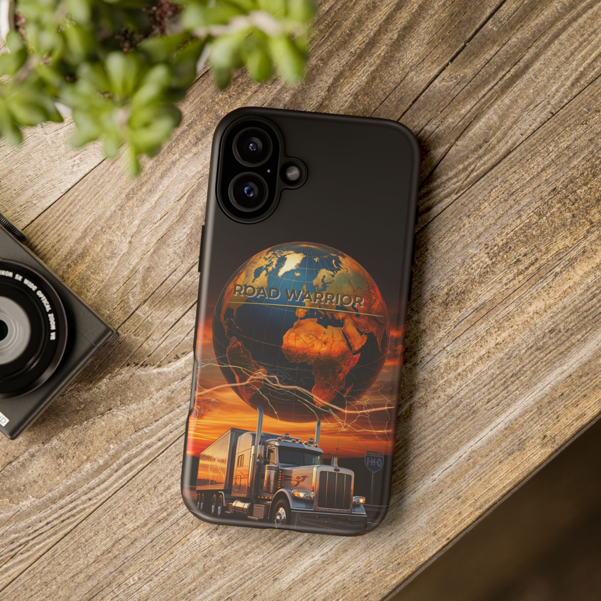 Truck Driver Phone Case — 'Global Road Warrior' Semi Truck Globe Tough Phone Cover