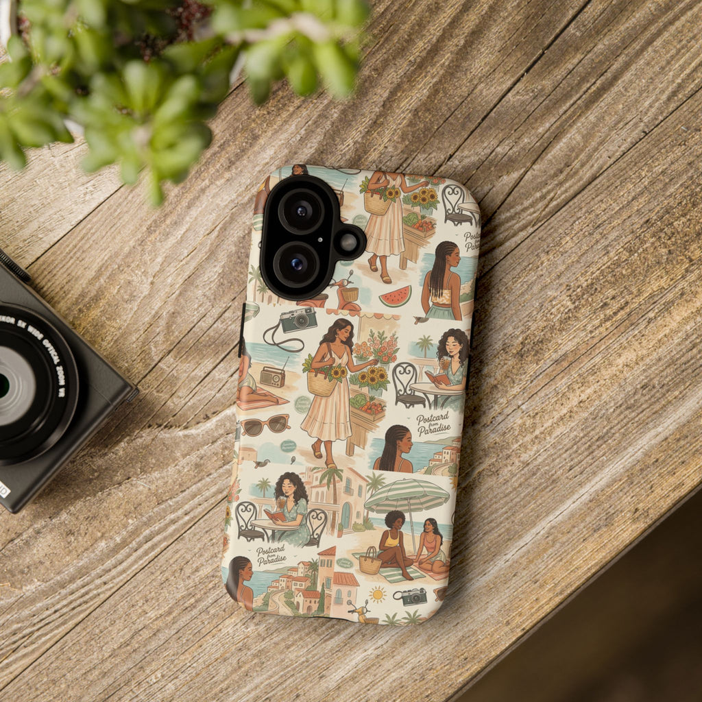 Tropical Vacation Phone Case — Vintage Beach Women Pattern
