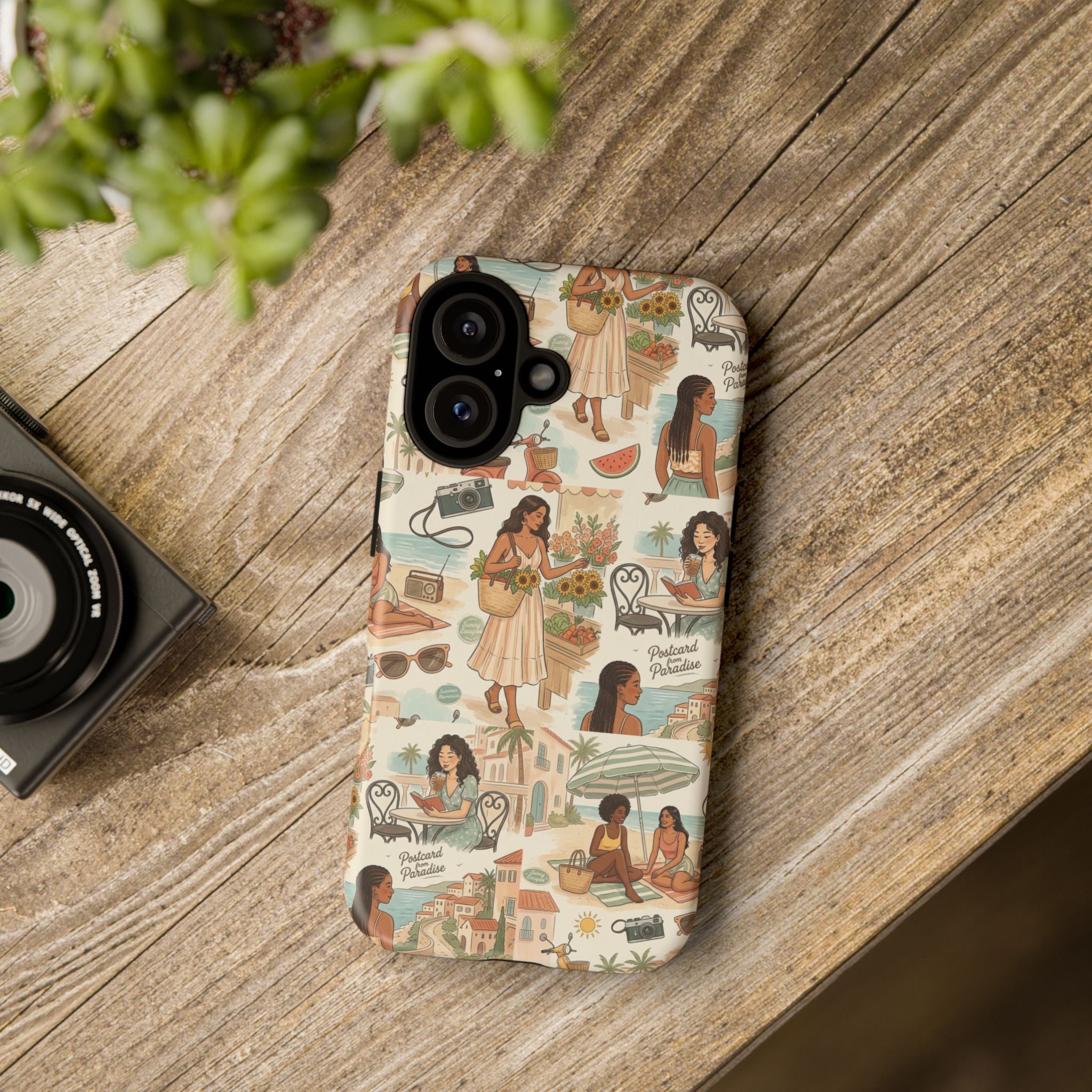 Tropical Vacation Phone Case — Vintage Beach Women Pattern
