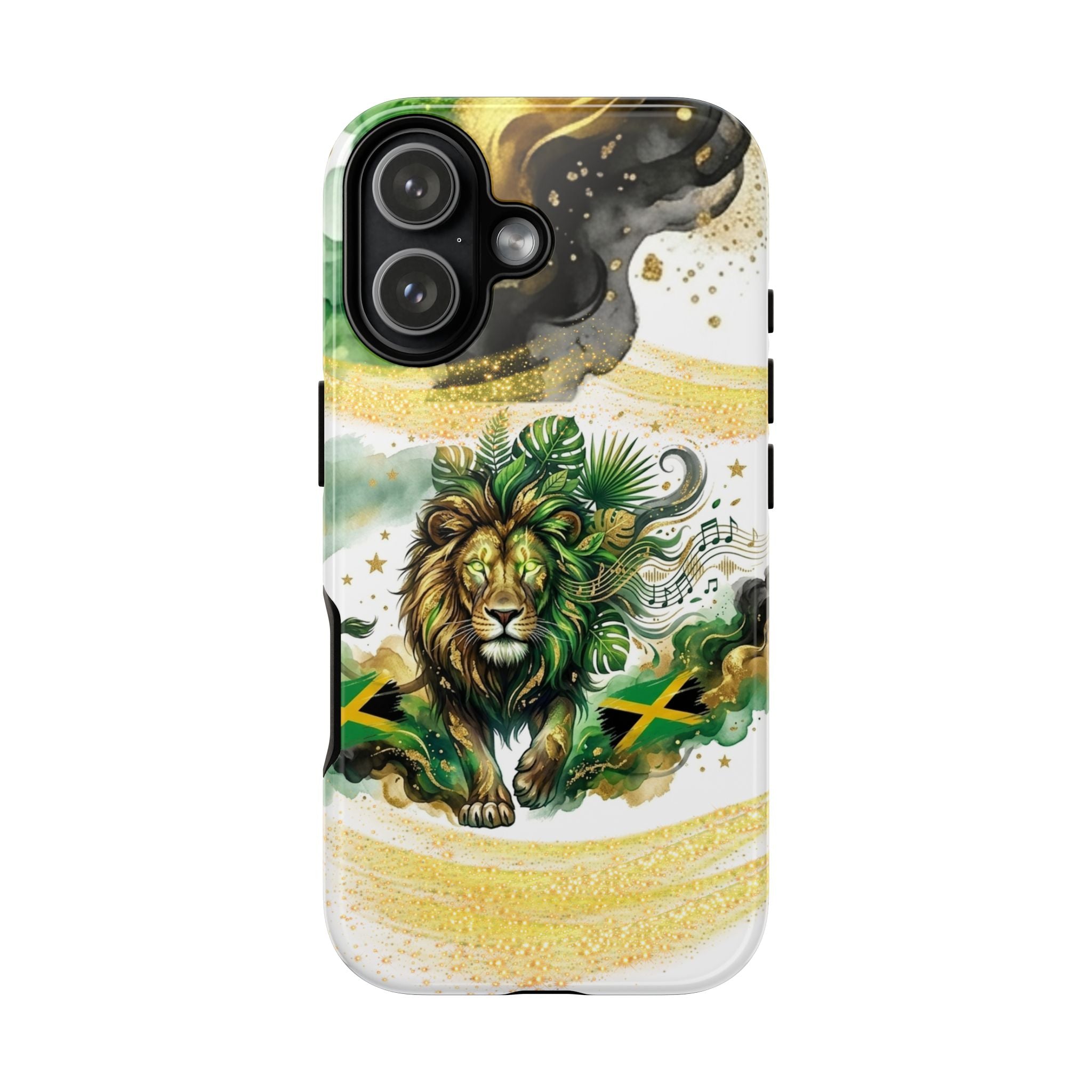 Reggae Lion Phone Case — Jamaican Flag Rasta Art Tough Phone Cover