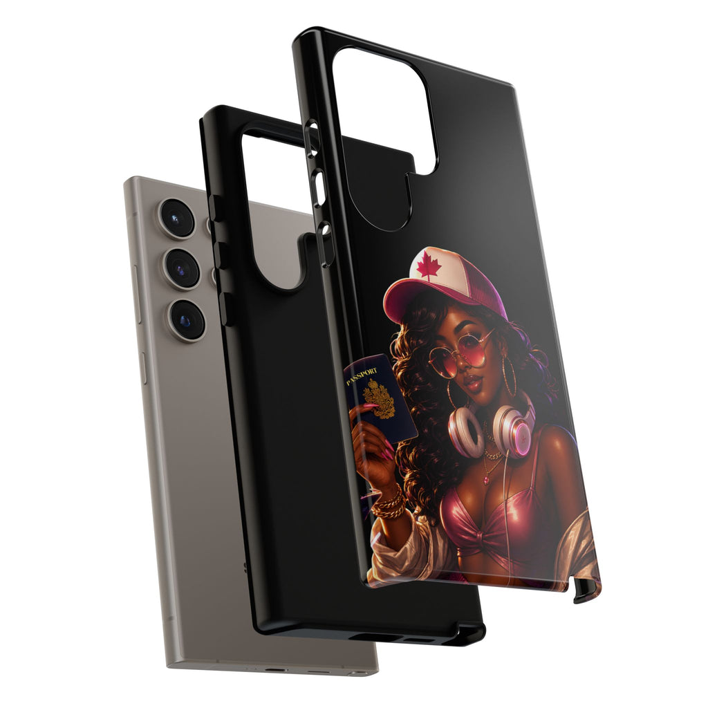 Phone Case - Cool Urban Woman with Headphones & Maple Hat