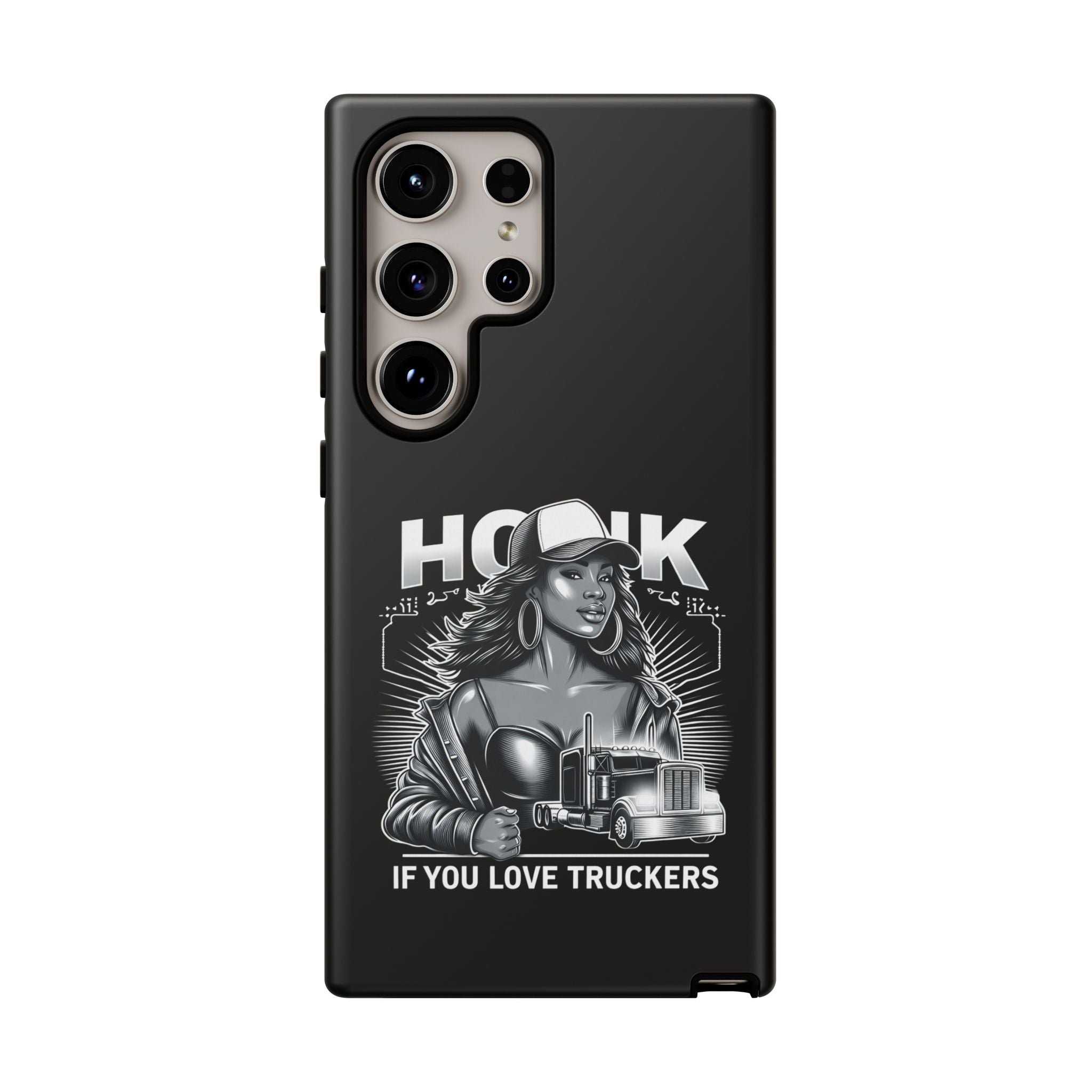 Phone Case — 'Honk' Trucker Girl Retro Semi Truck Protective Case