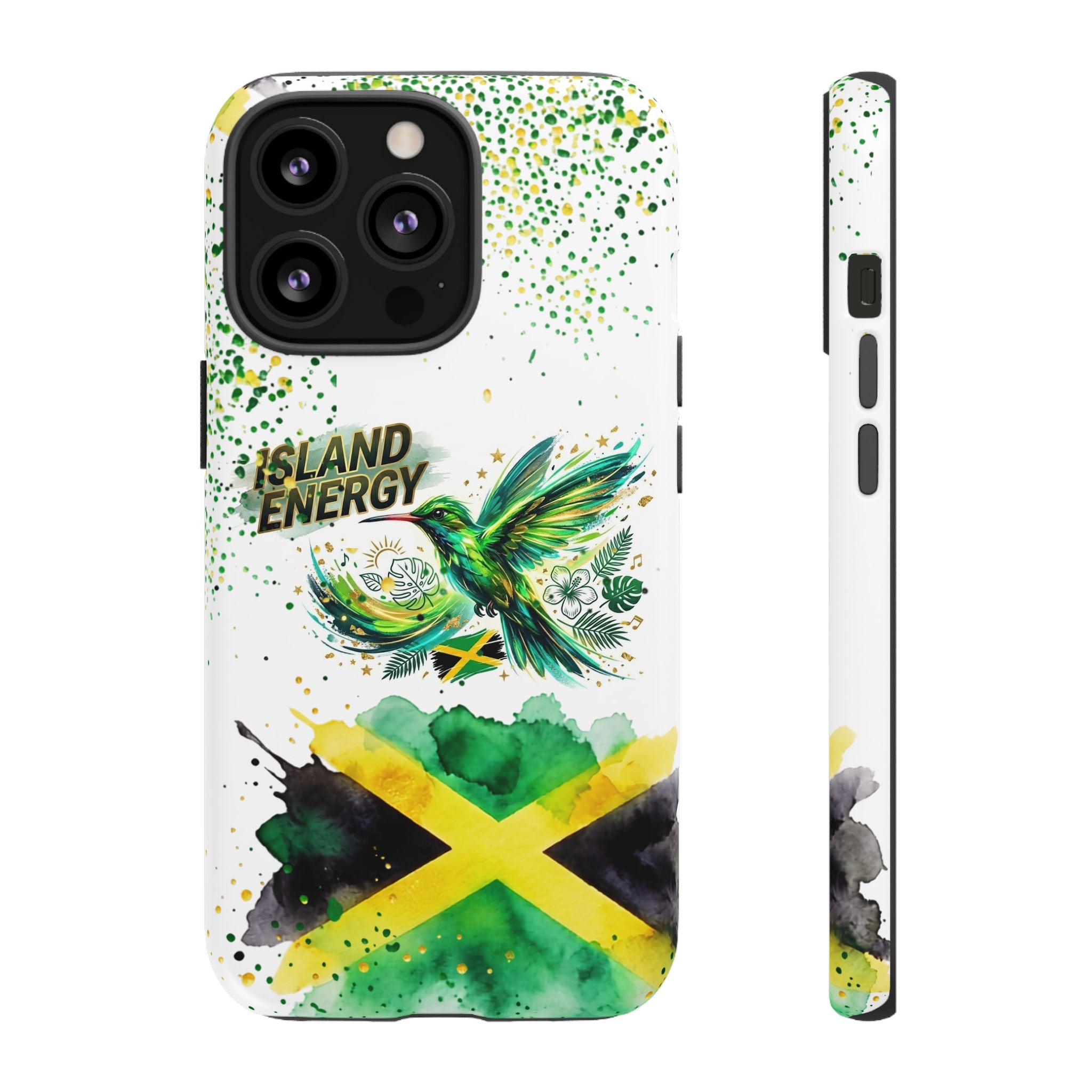 Island Energy Tough Phone Case — Colorful Hummingbird & Tropical Sunset Protective Cover