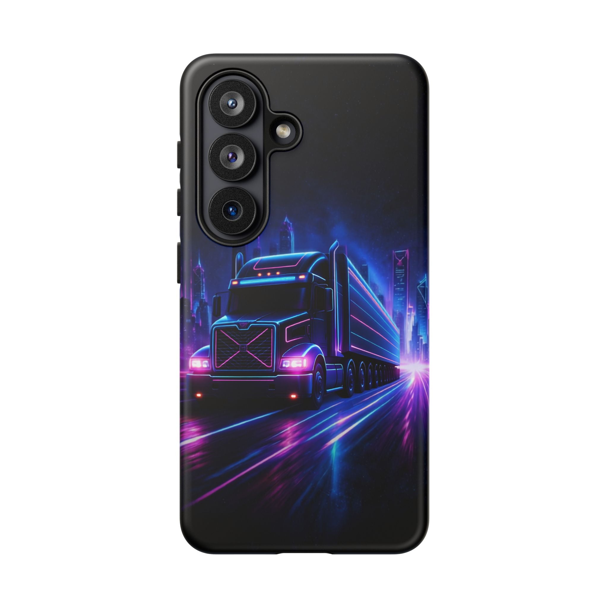 Neon Retro Rig Phone Case — Trucker Semi Truck Nightscape Protective Case