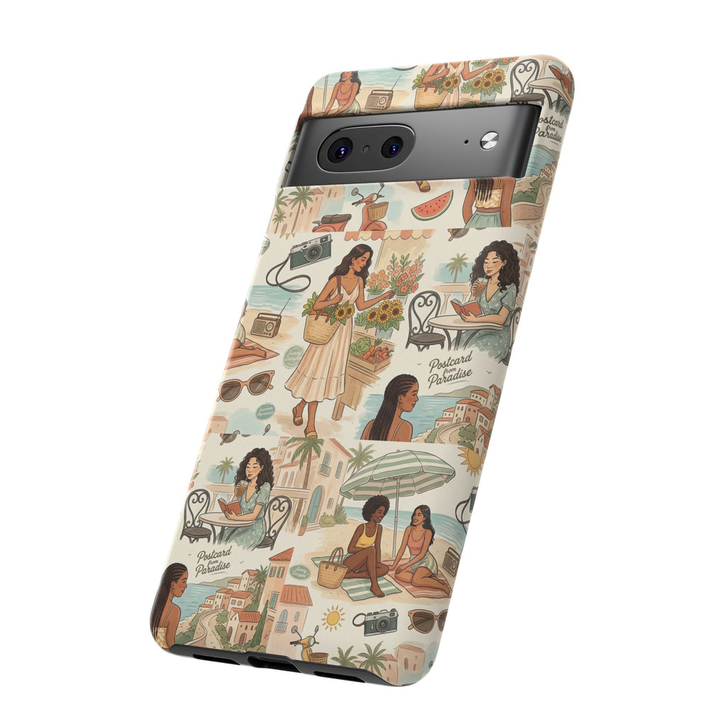 Tropical Vacation Phone Case — Vintage Beach Women Pattern