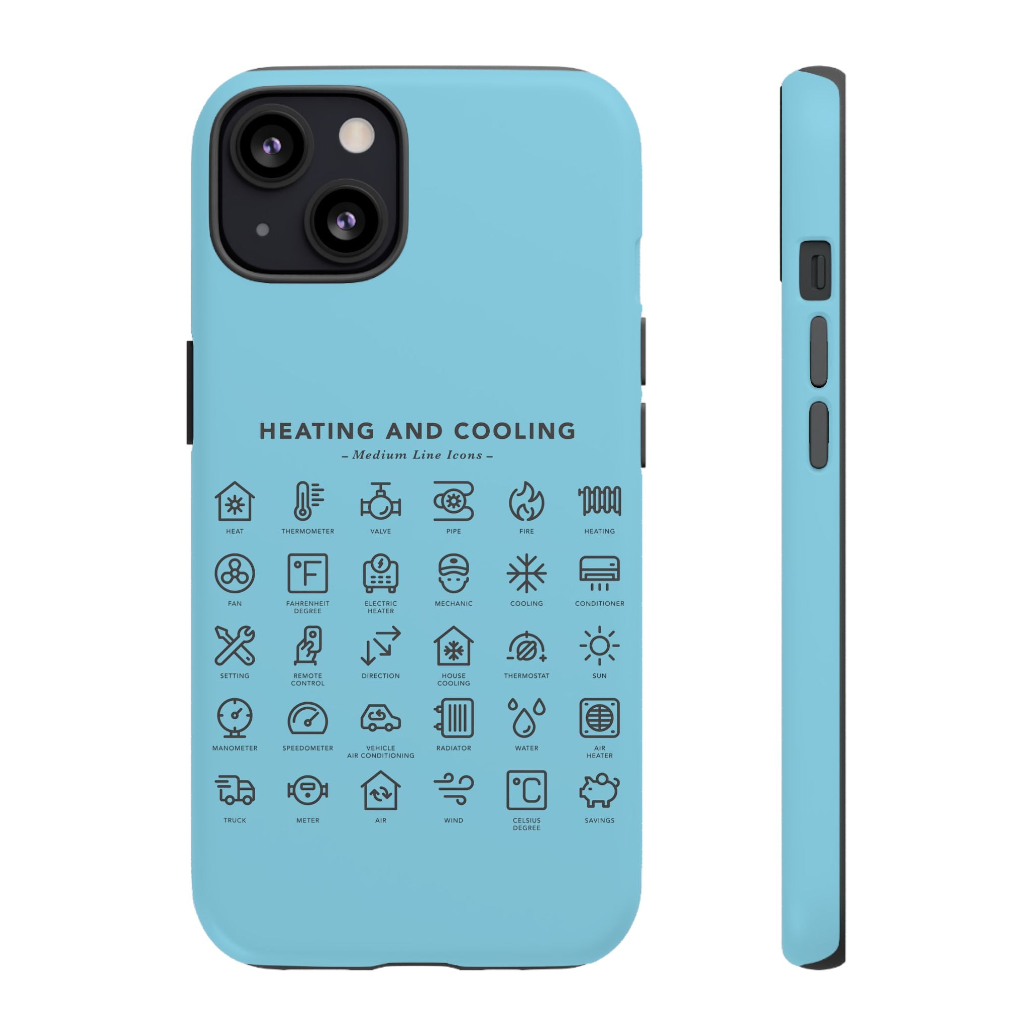 Heating and Cooling Icons Phone Case – HVAC Technician Protective Phone Cover