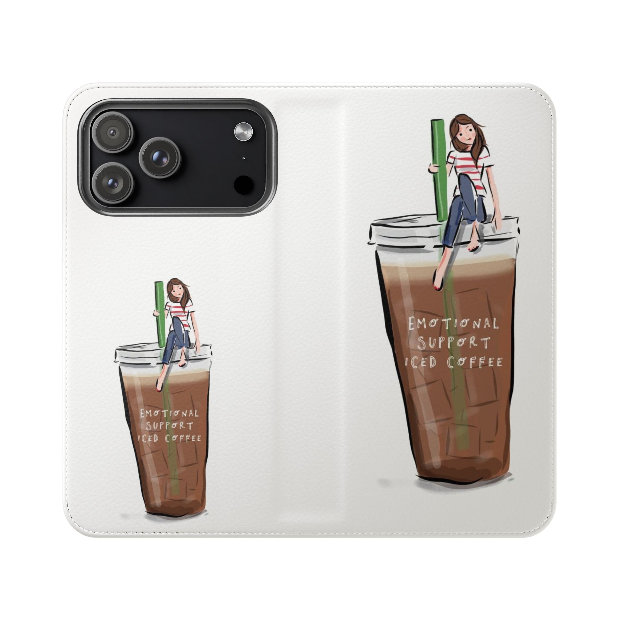 Flip Case — "Emotional Support Iced Coffee" Phone Wallet Case