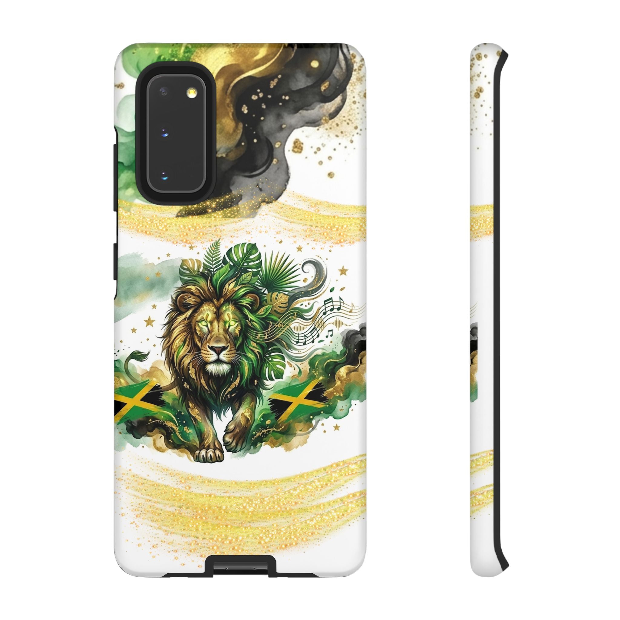 Reggae Lion Phone Case — Jamaican Flag Rasta Art Tough Phone Cover