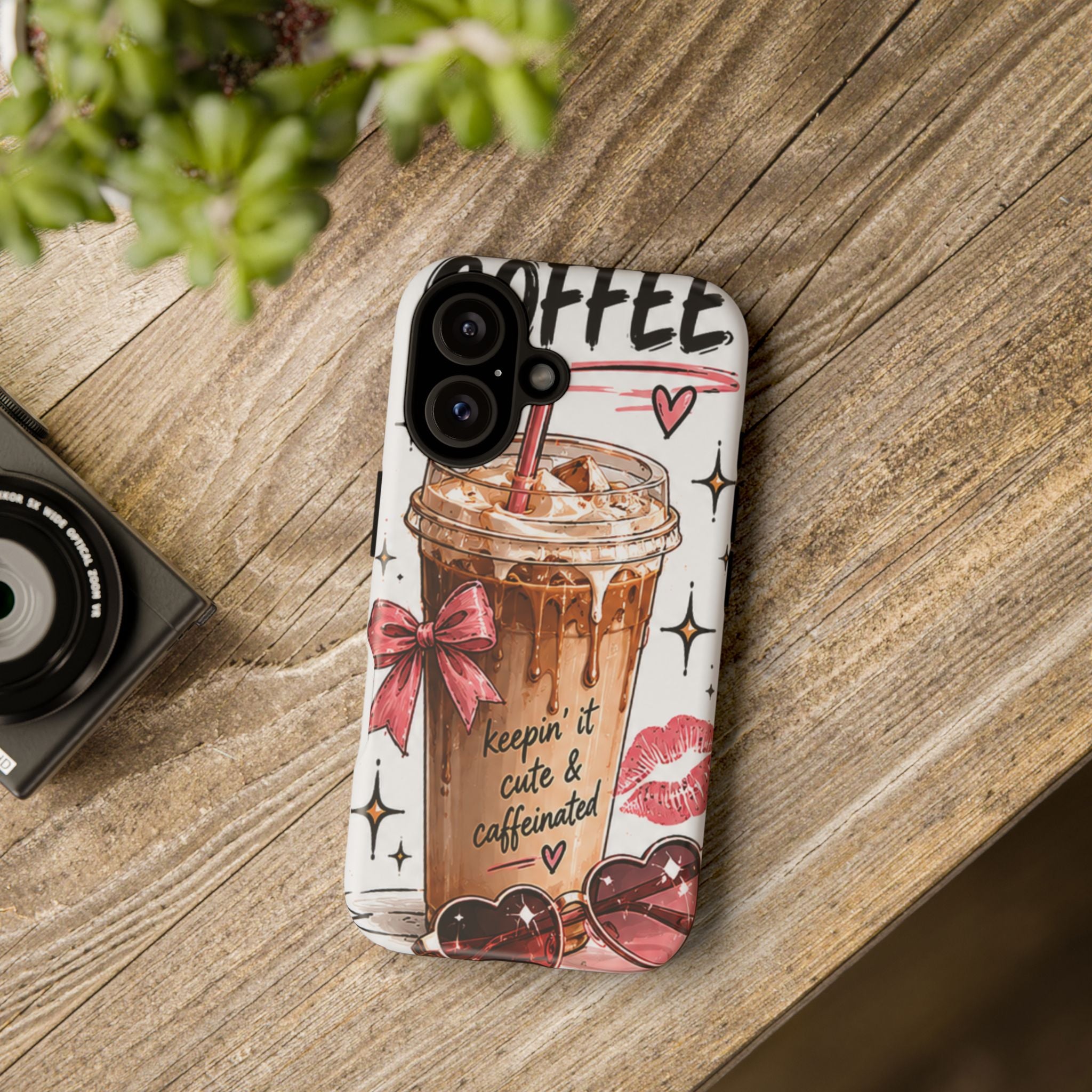 Phone Case — "Keepin' It Cute & Caffeinated" Iced Coffee Design