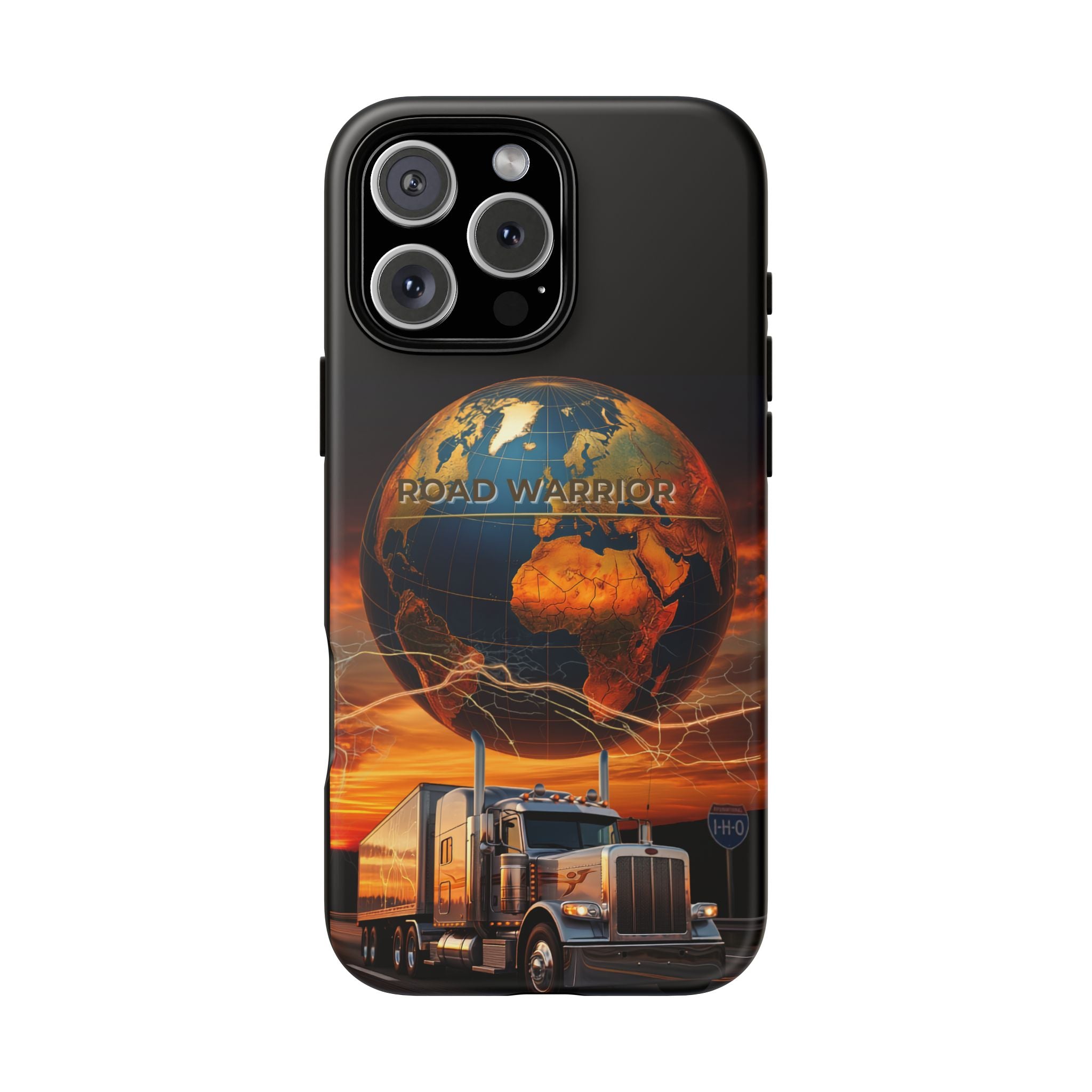 Truck Driver Phone Case — 'Global Road Warrior' Semi Truck Globe Tough Phone Cover