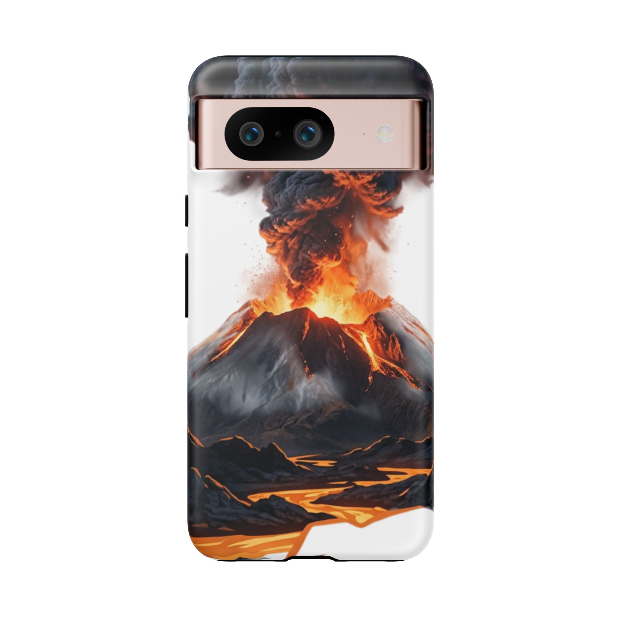 Volcano Eruption Tough Phone Case — Fiery Lava Protective Cover