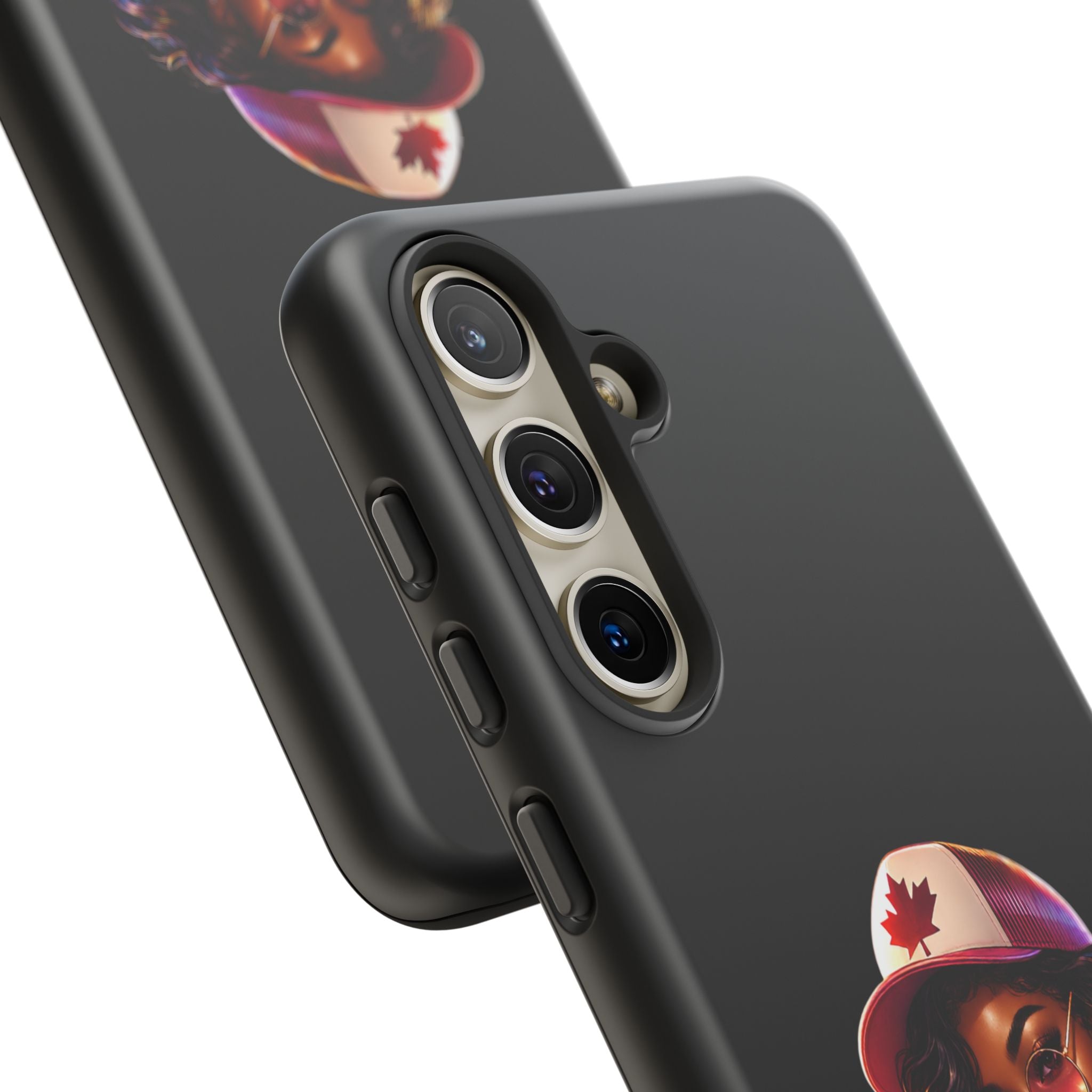 Canadian Vibes Phone Case — Afrobeat Girl with Headphones & Passport Design