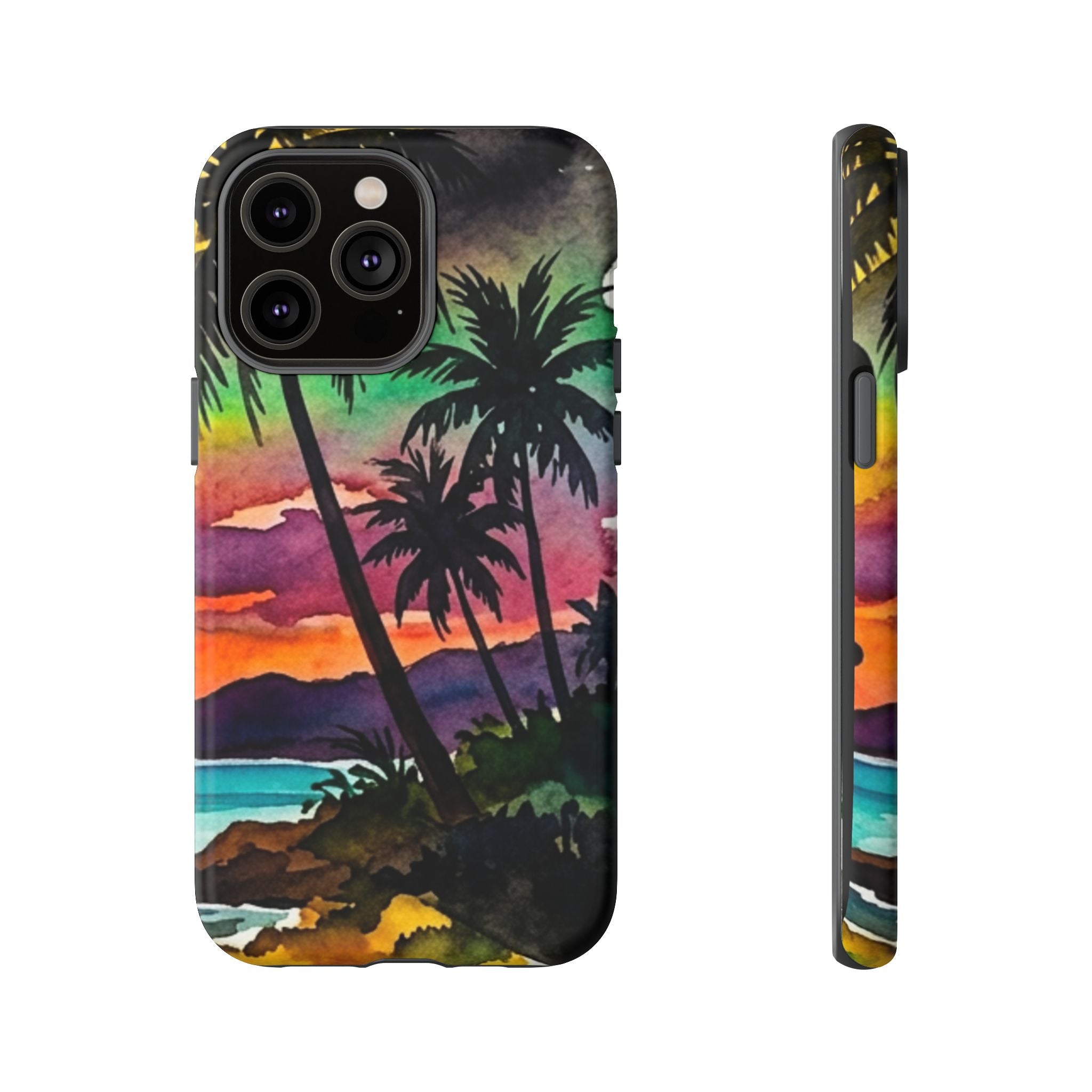 Tropical Sunset Phone Case – Palm Tree Beach Protective Cover