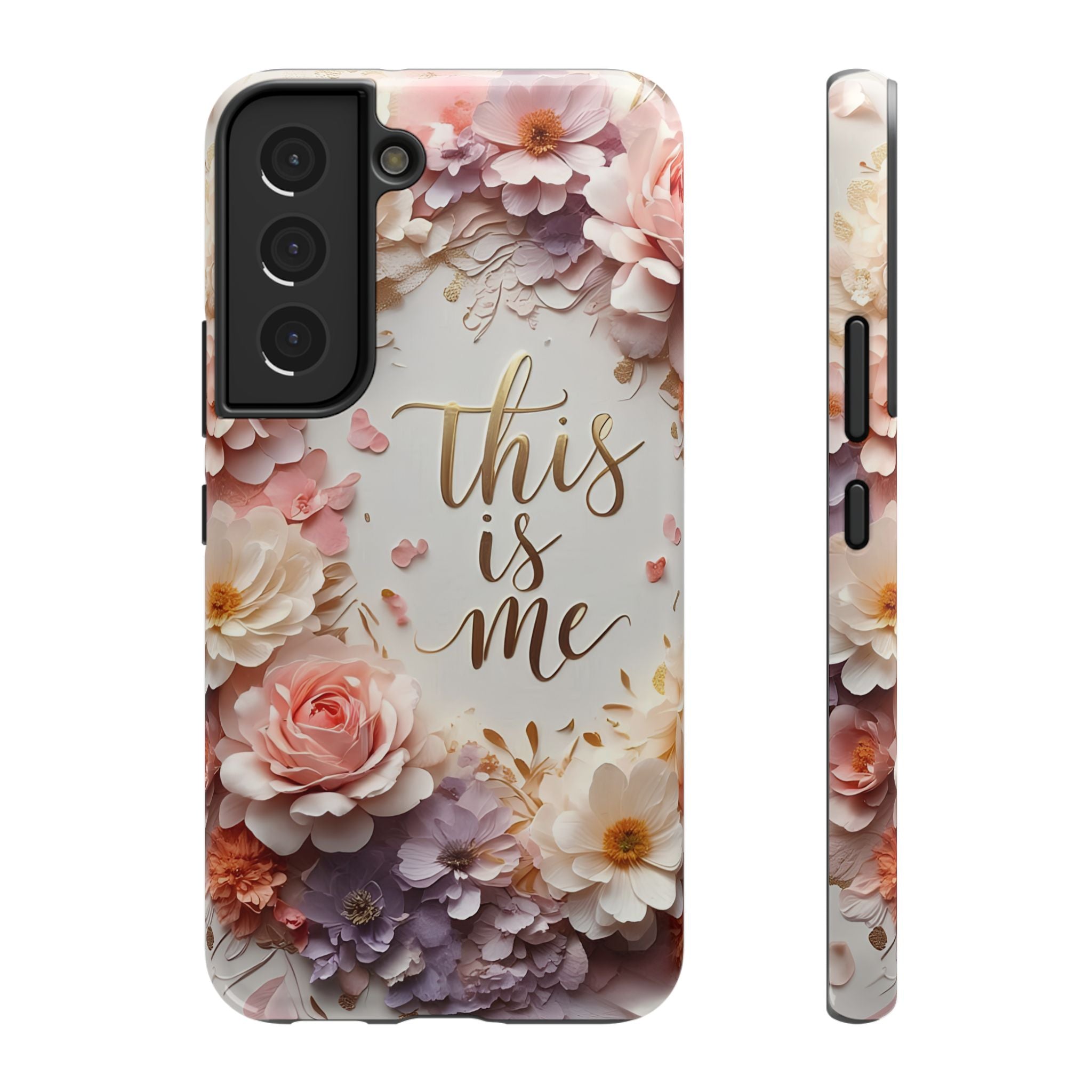 Floral "This Is Me" Phone Case — Impact-Resistant Floral Protective Cover