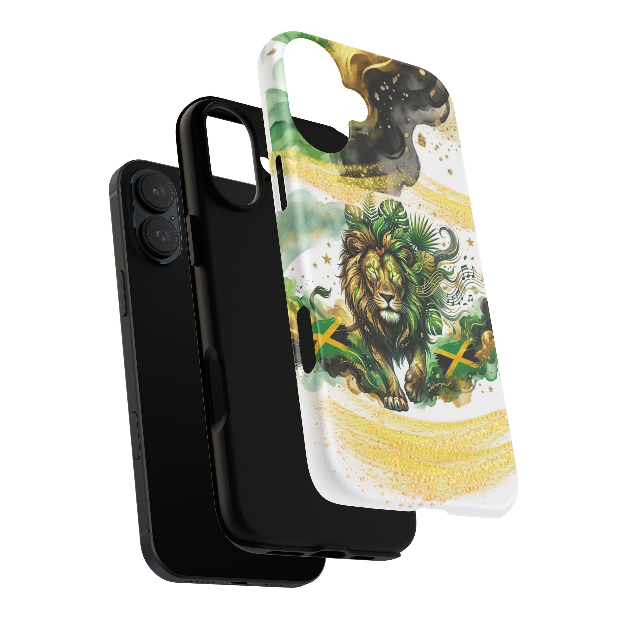 Reggae Lion Phone Case — Jamaican Flag Rasta Art Tough Phone Cover