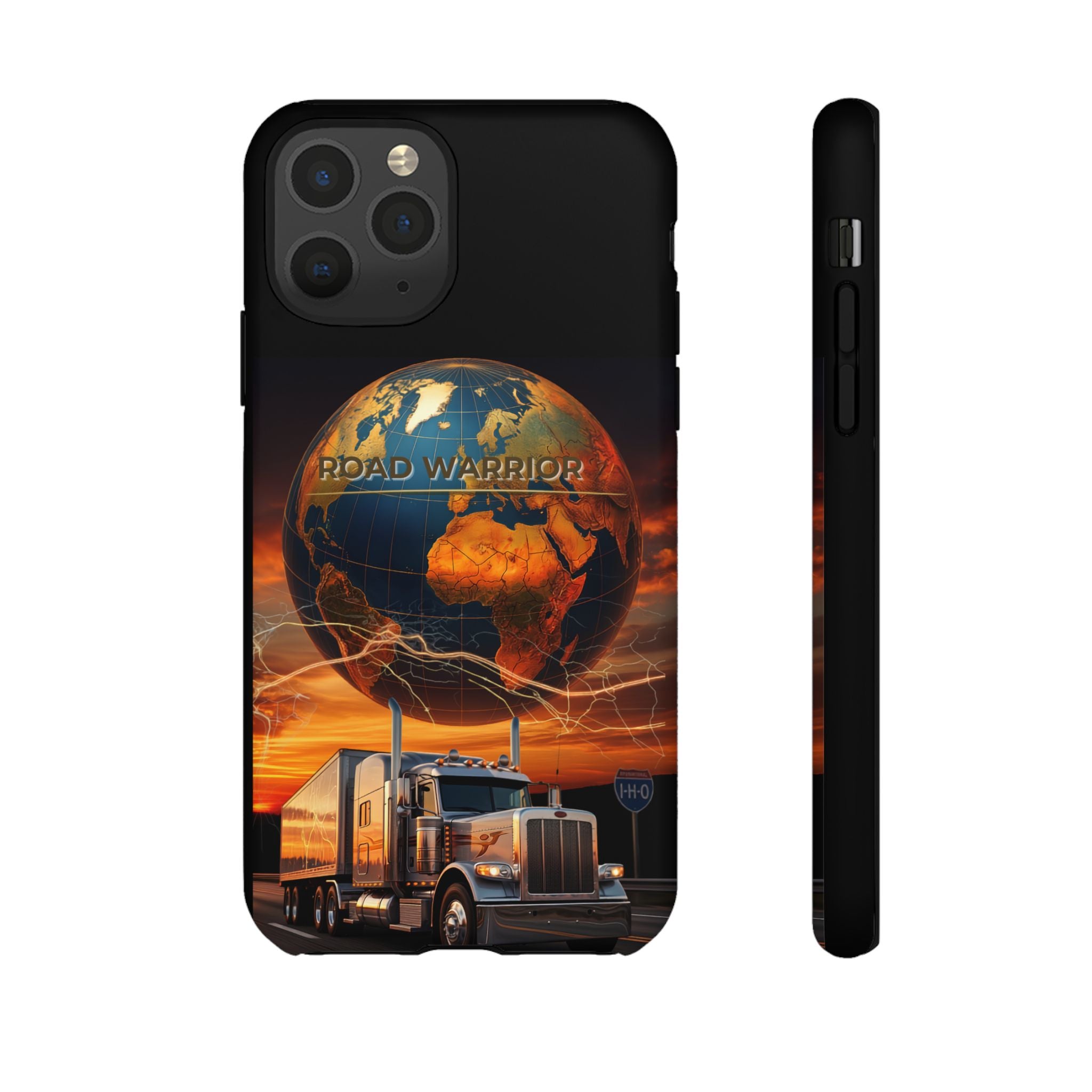 Truck Driver Phone Case — 'Global Road Warrior' Semi Truck Globe Tough Phone Cover