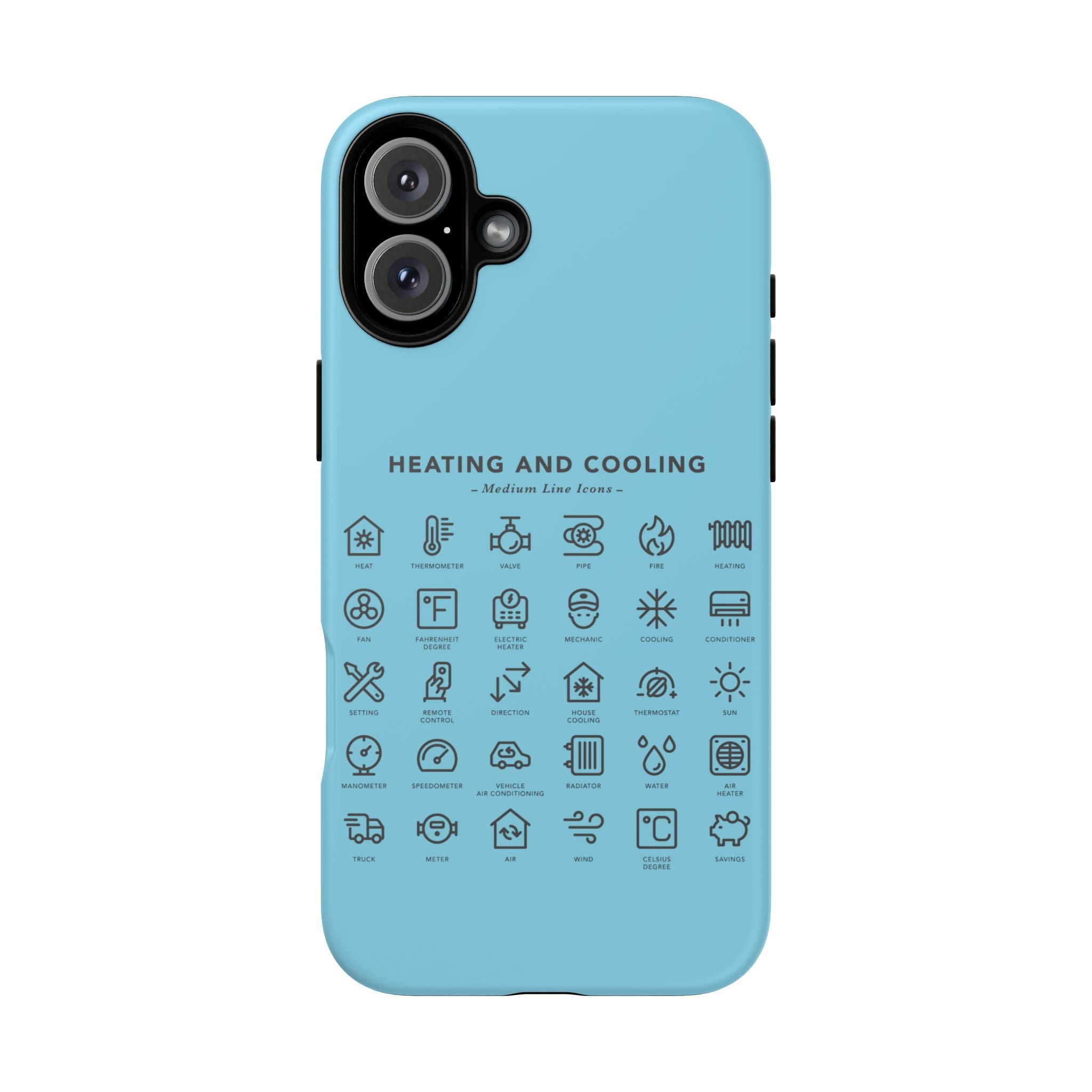 Heating and Cooling Icons Phone Case – HVAC Technician Protective Phone Cover