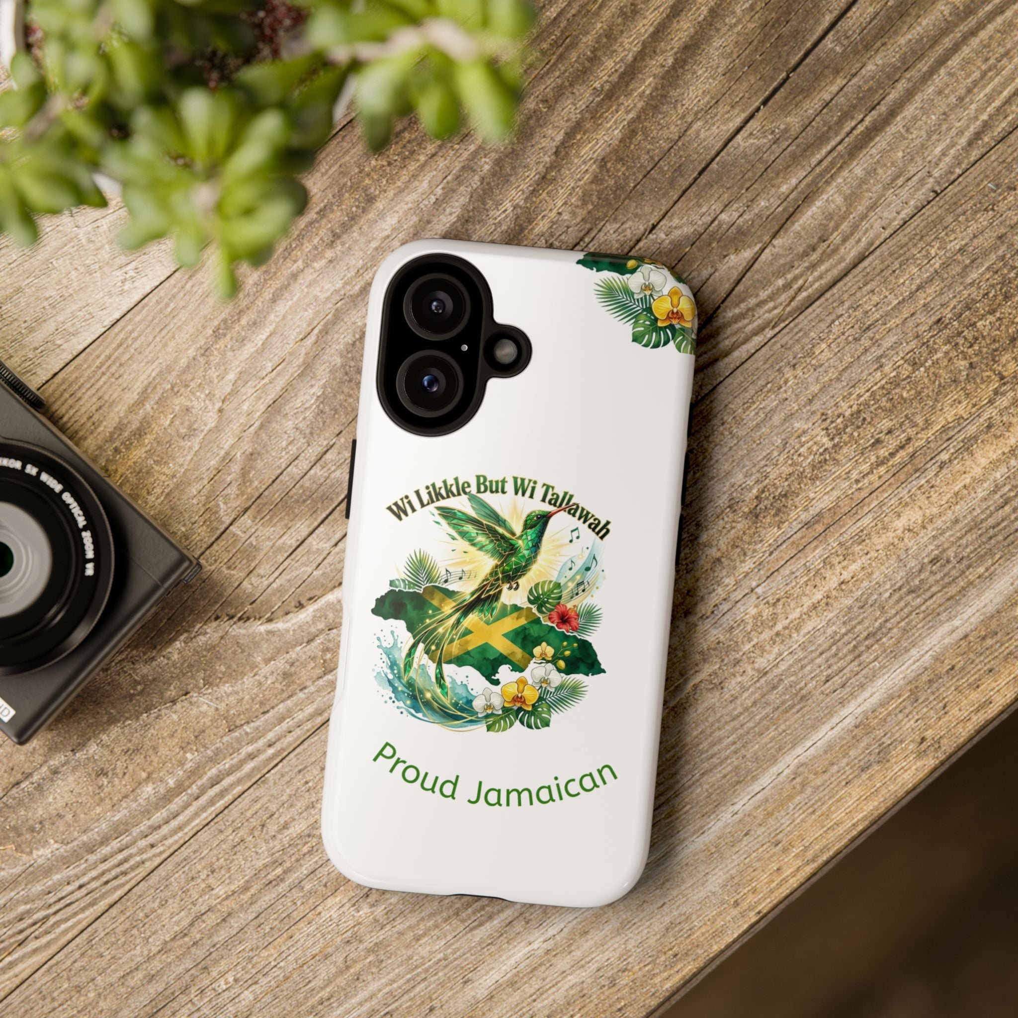 Jamaica Hummingbird Phone Case — “Wi Likkle But Wi Tallawah” Tropical Protective Cover