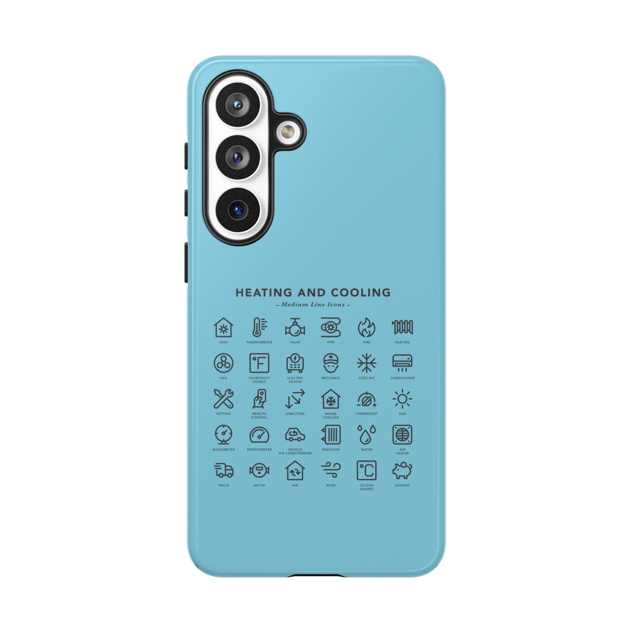Heating and Cooling Icons Phone Case – HVAC Technician Protective Phone Cover