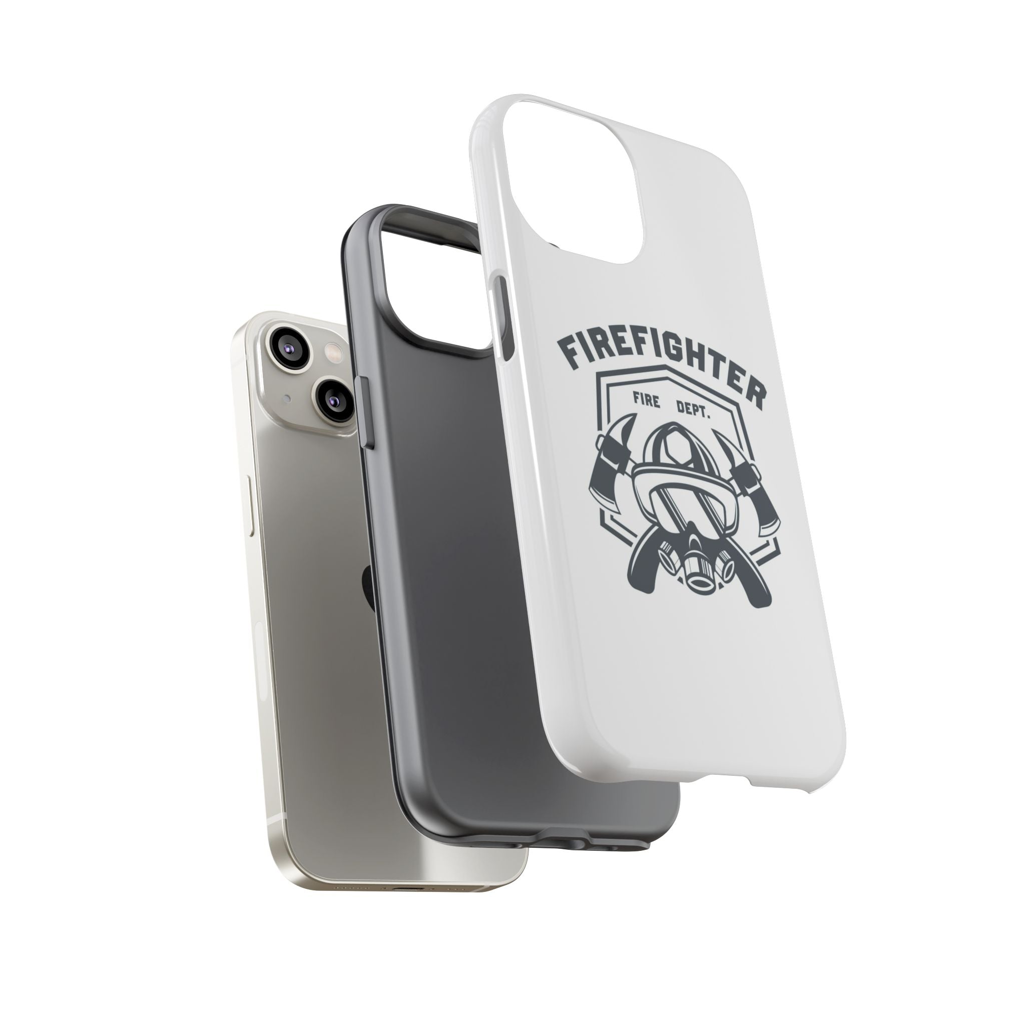 Firefighter Tough Phone Case — Fire Dept Helmet & Axes Protective Cover