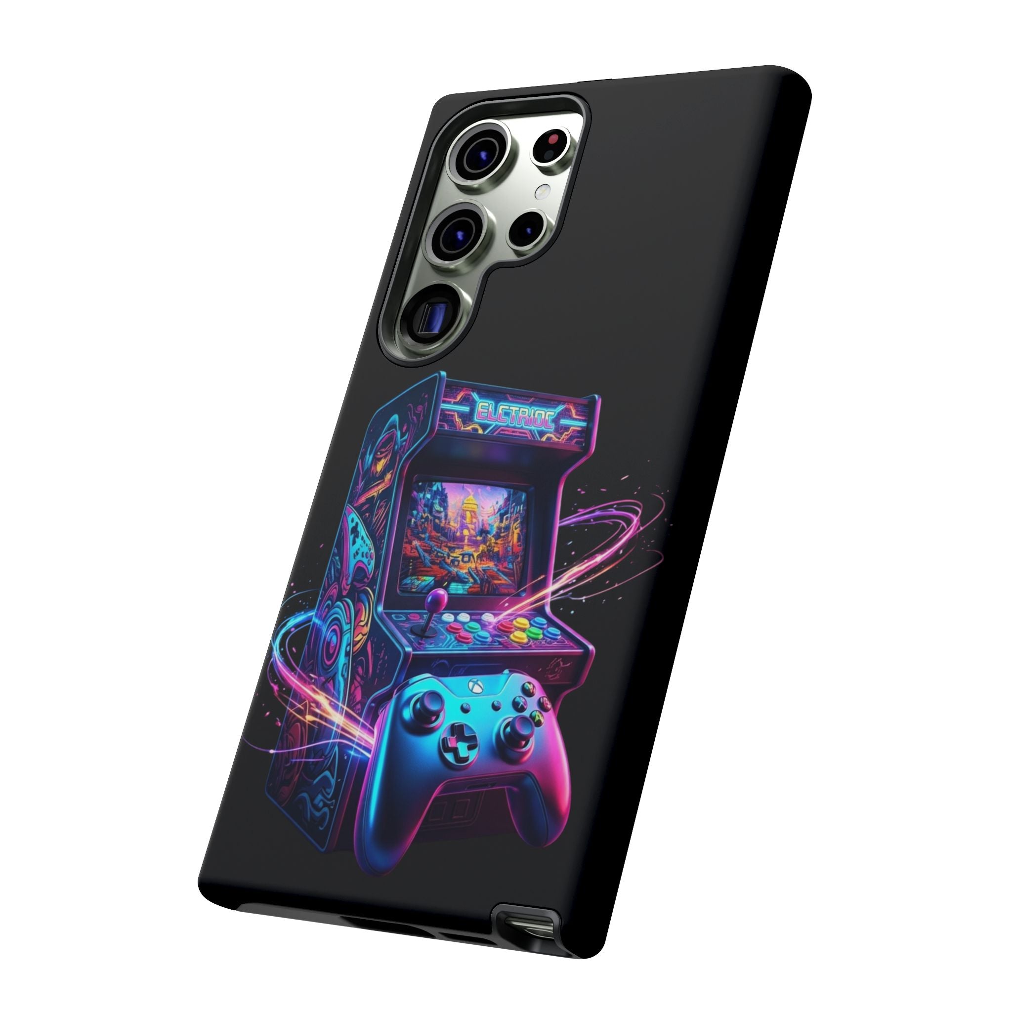 Retro Arcade Phone Case — Neon Gaming Controller Design