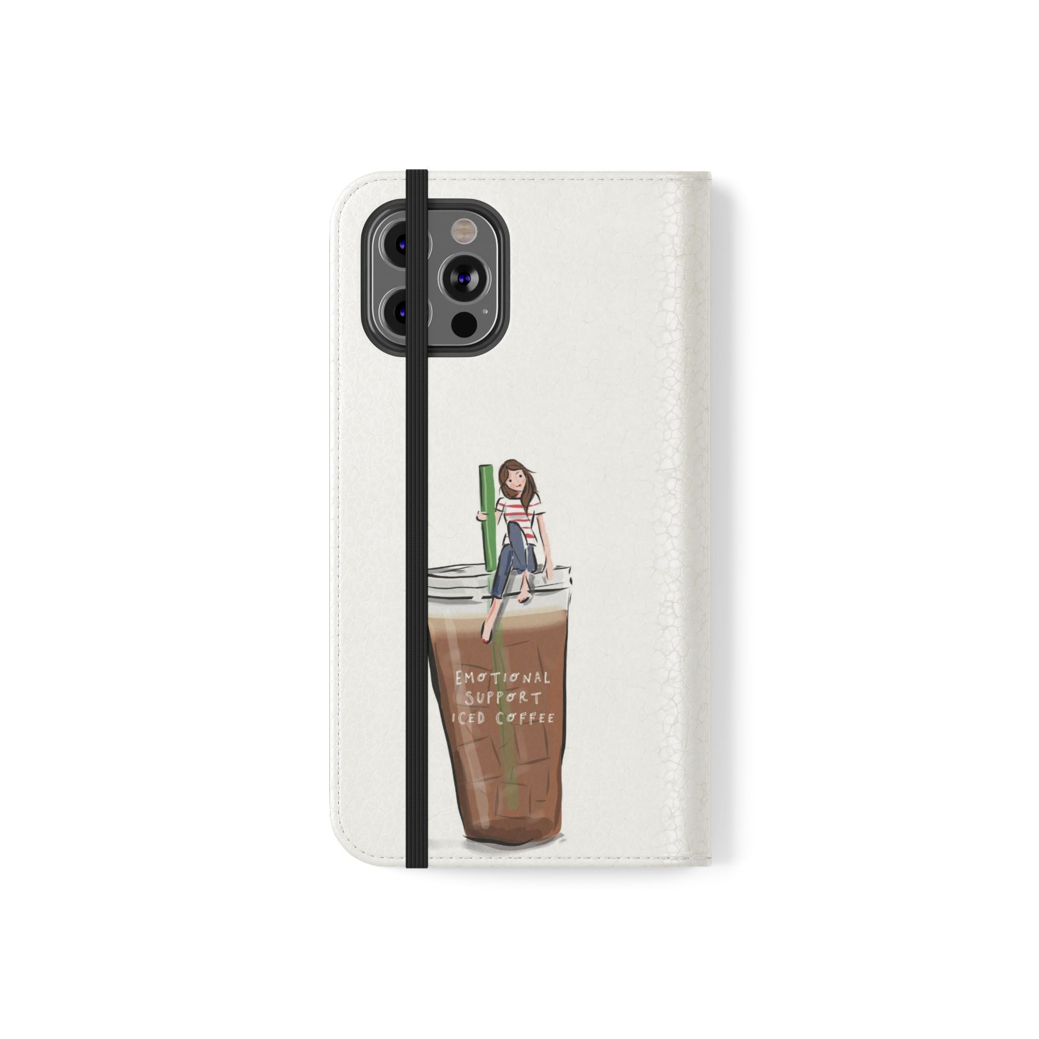 Flip Case — "Emotional Support Iced Coffee" Phone Wallet Case