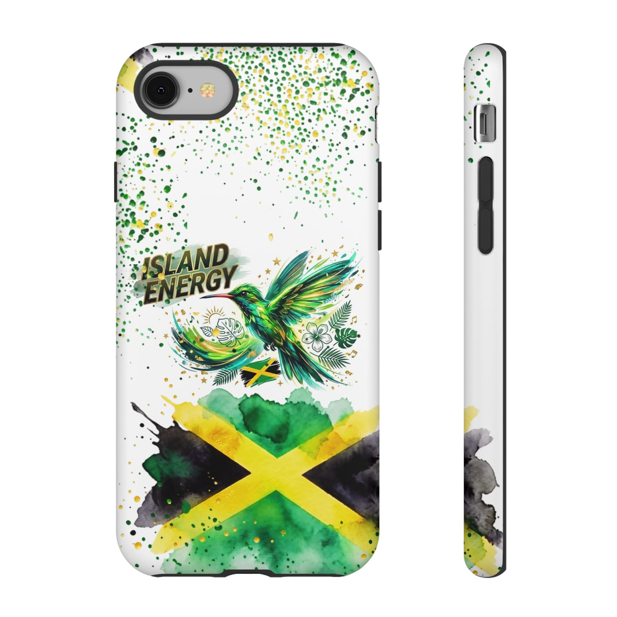 Island Energy Tough Phone Case — Colorful Hummingbird & Tropical Sunset Protective Cover