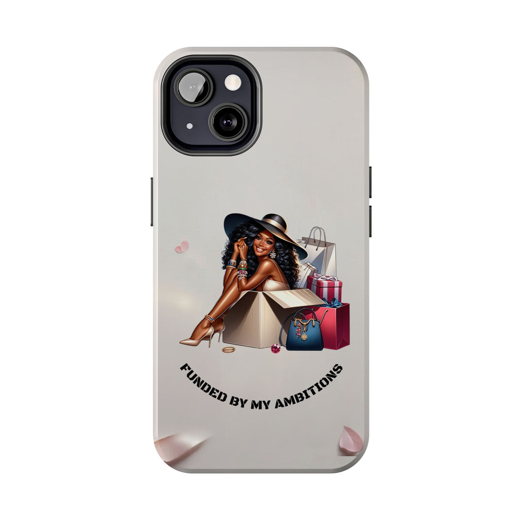 Chic Shopper Tough Phone Case — Stylish Black Woman with Shopping Bags