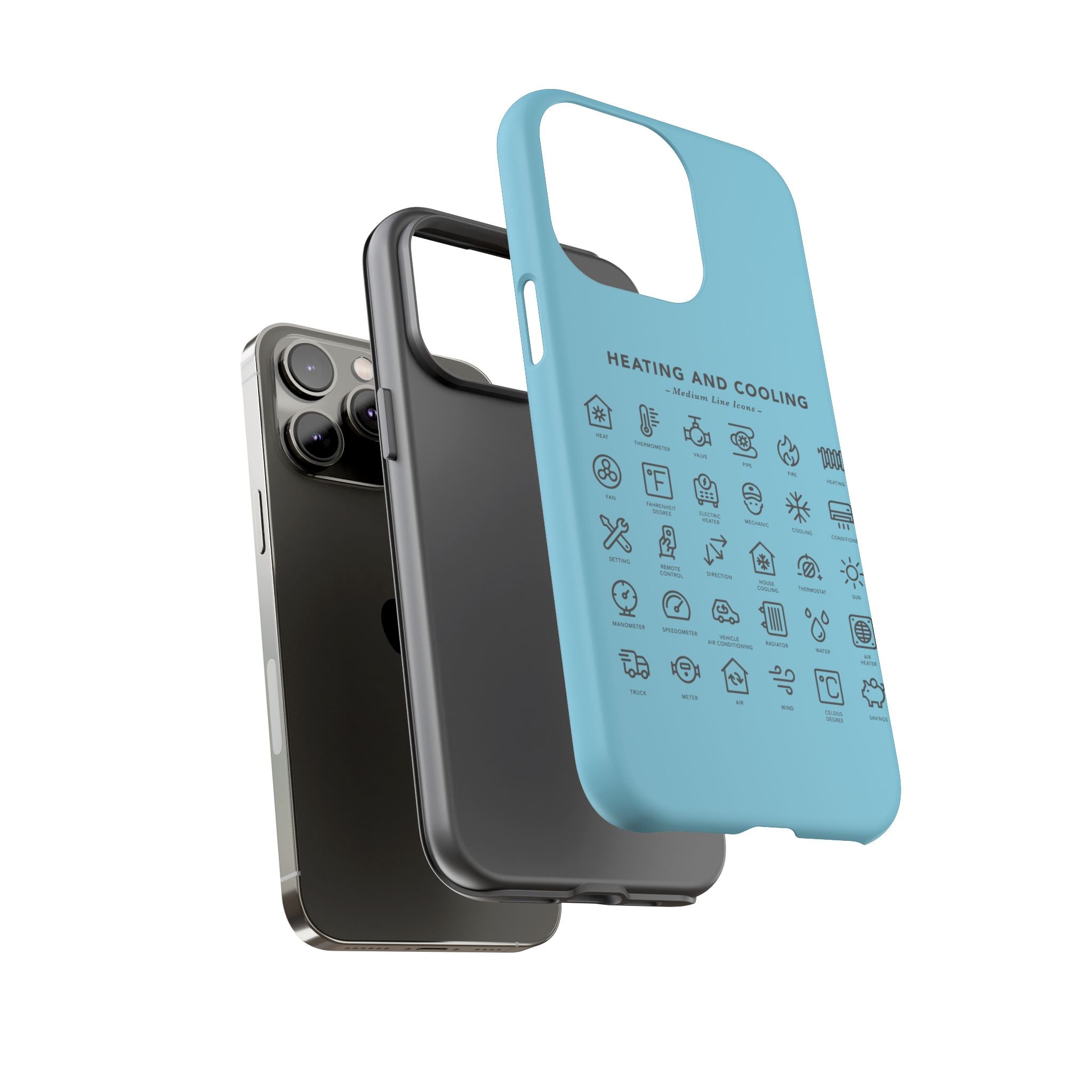 Heating and Cooling Icons Phone Case – HVAC Technician Protective Phone Cover