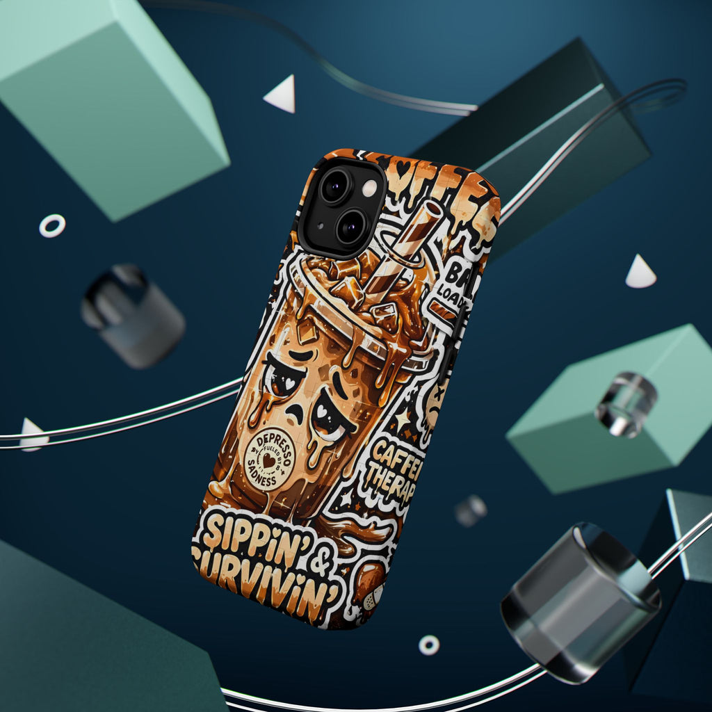 Iced Coffee Phone Case — “Sippin' & Survivin'” Magnetic Impact-Resistant Case
