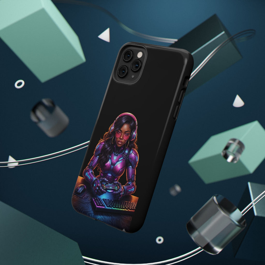 Gamer Girl Cyber Armor Phone Case — Impact‑Resistant Protective Cover
